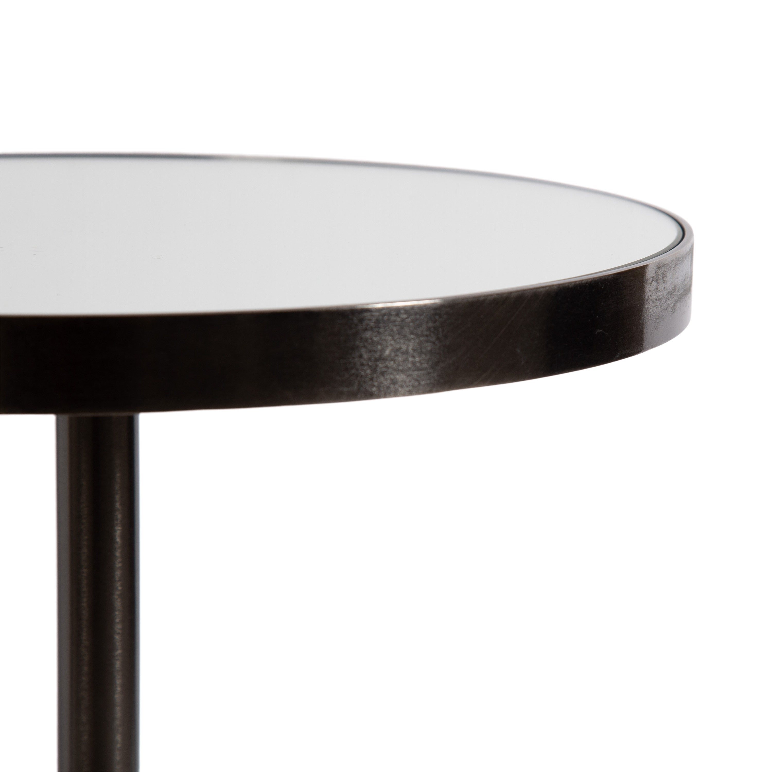 Side Table Mirror Pewter 14x14x24 5