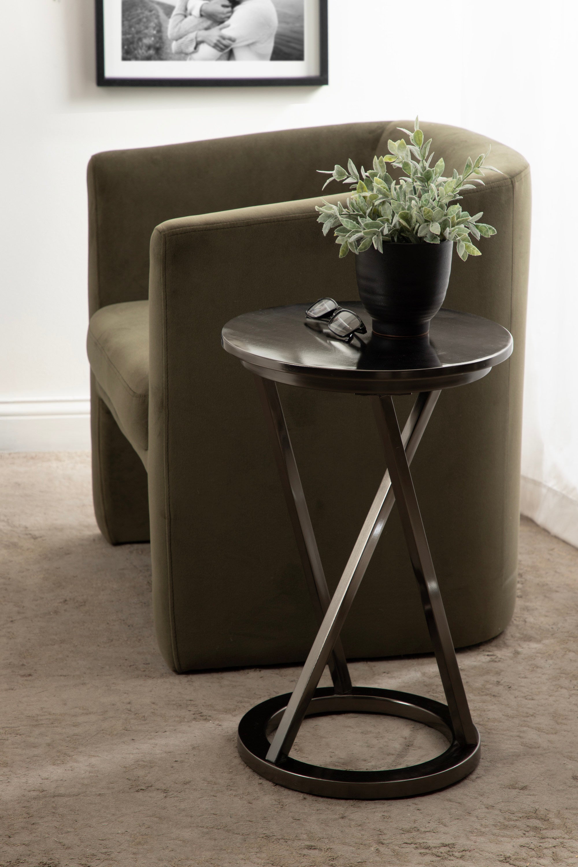 Side Table Pewter 15x15x23 7