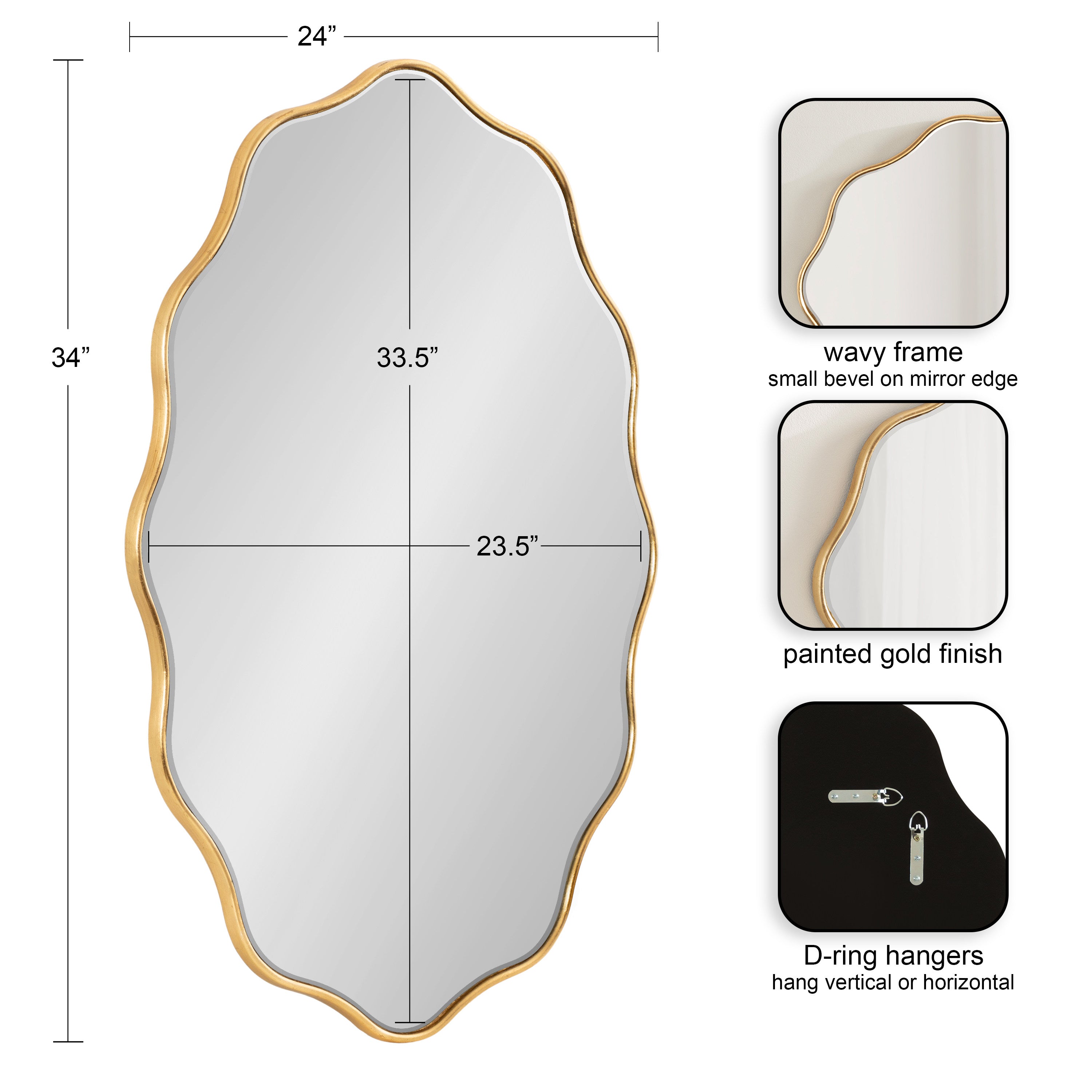 Viona Oval Scalloped Mirror