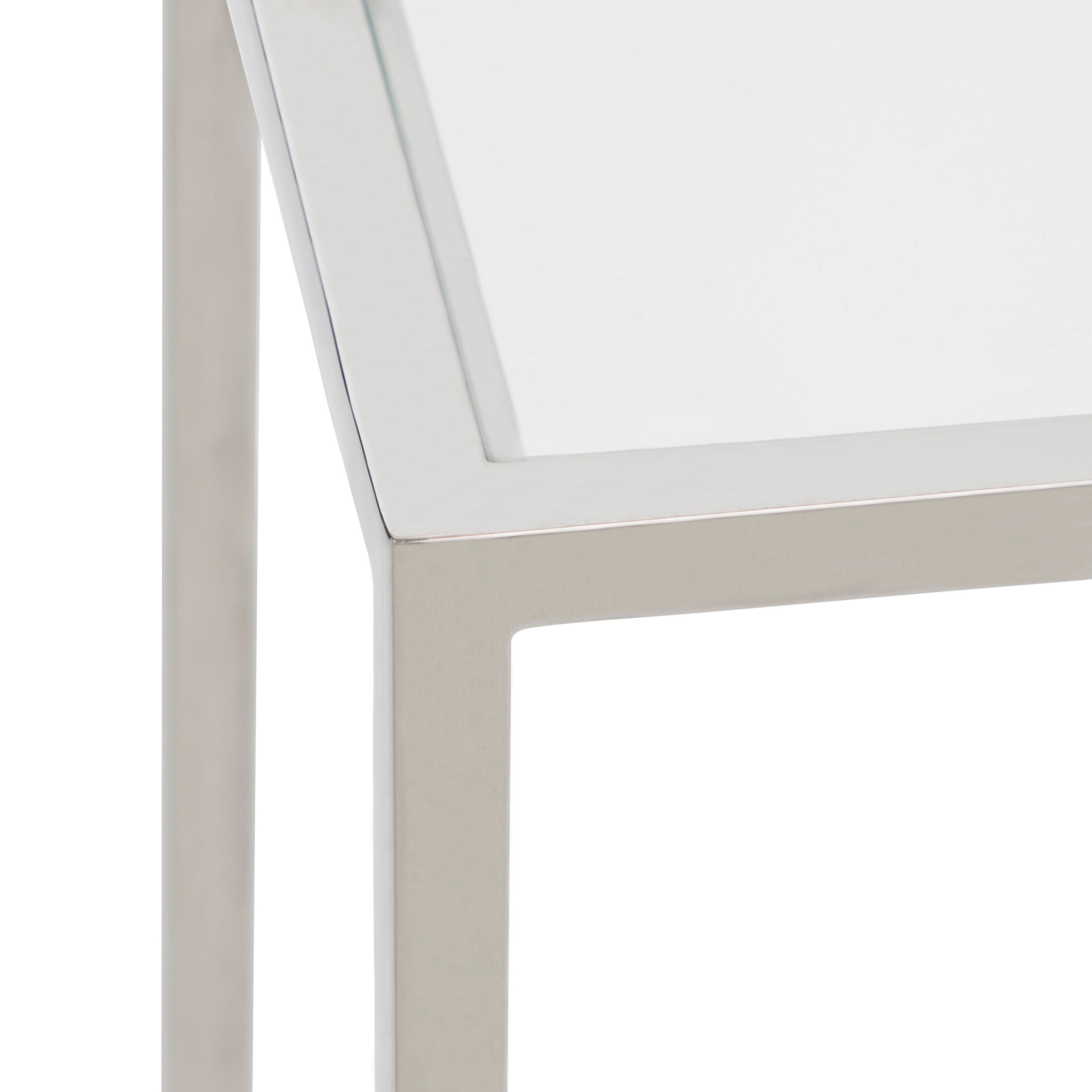 Side Table Clear Silver 7x7x21 4