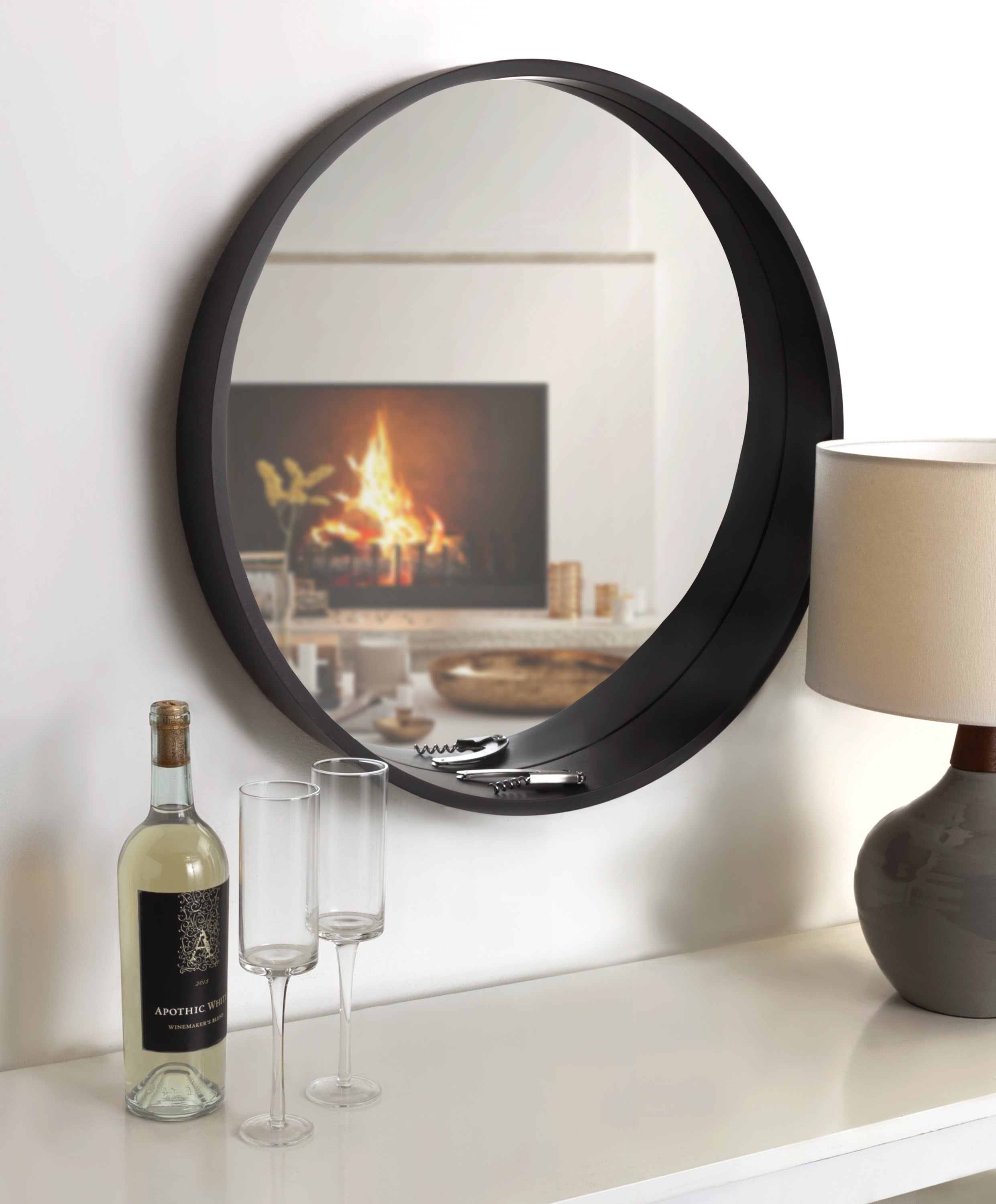 Wheeler Round Framed Wall Mirror