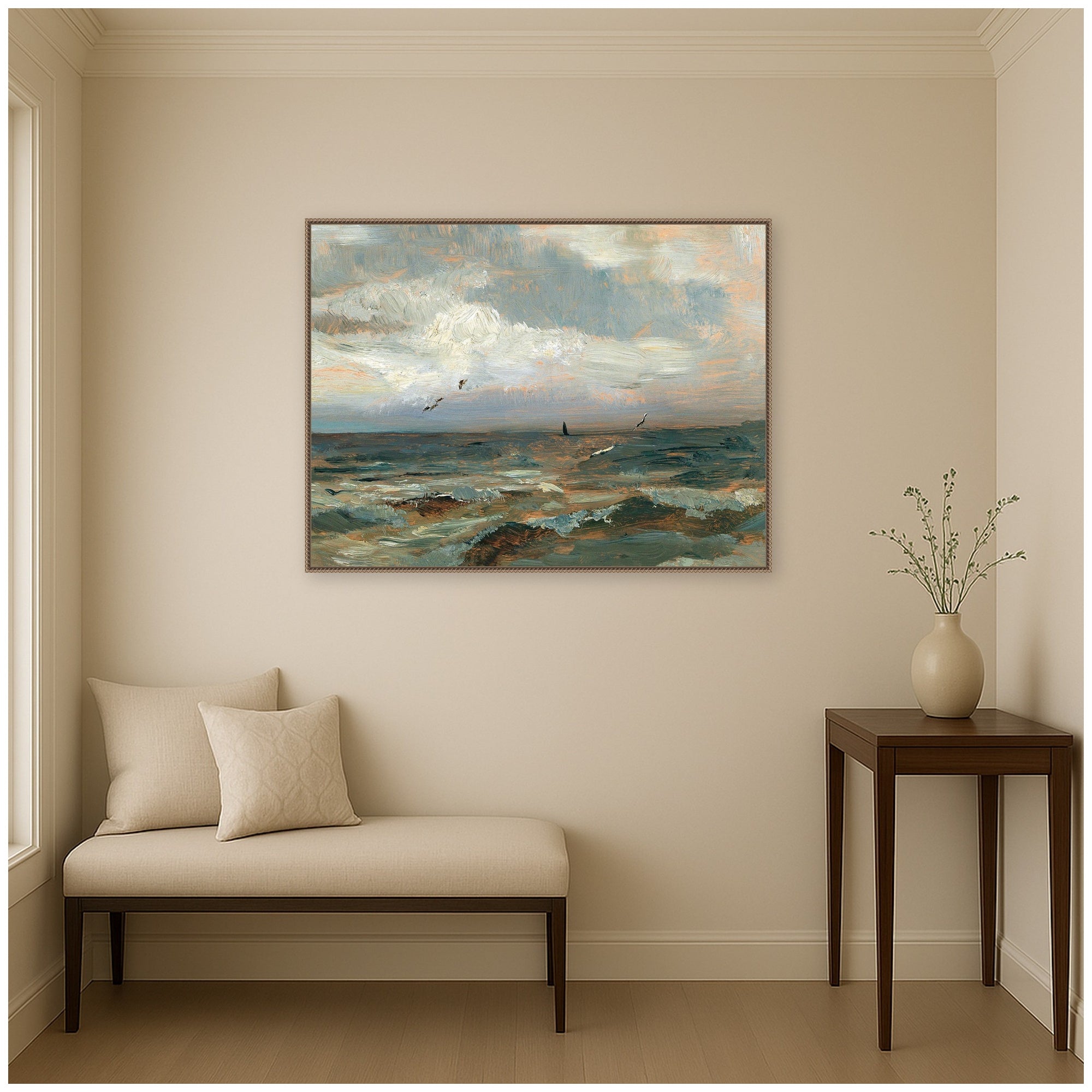 Framed Canvas 42x32 Sylvie Beaded Dark Gold 6