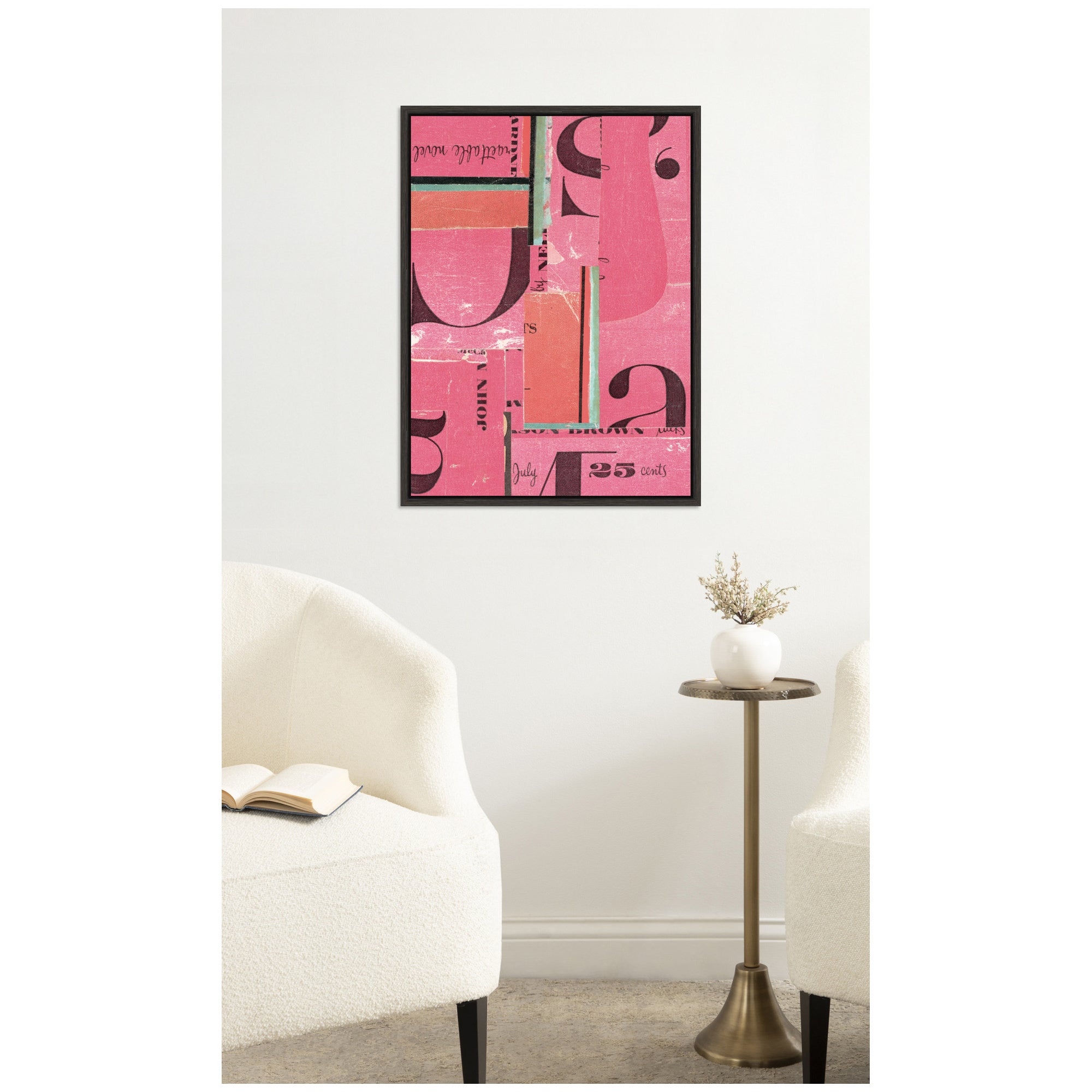 Typography Pink FC by Felicia Dadak Framed Canvas Wall Art Print