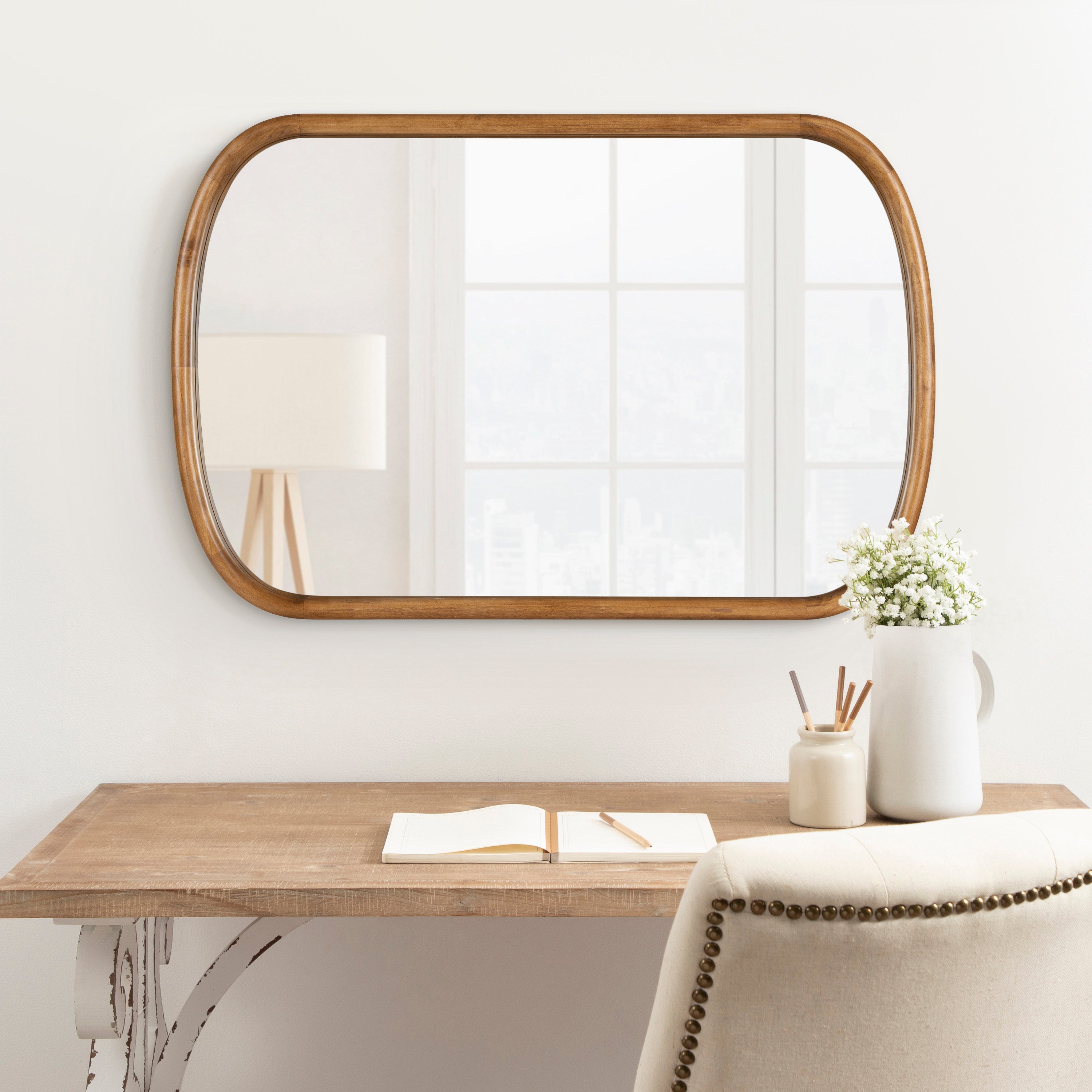 Capsule Mirror Rustic Brown 24x36 7