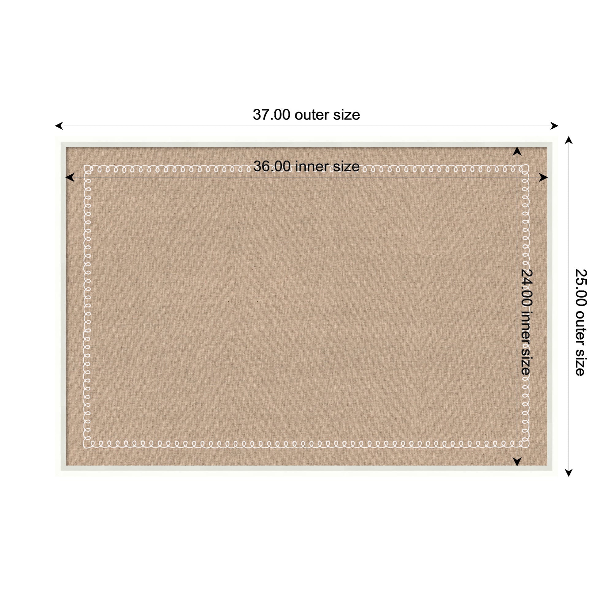 Pinboard White Scalloped Edge
