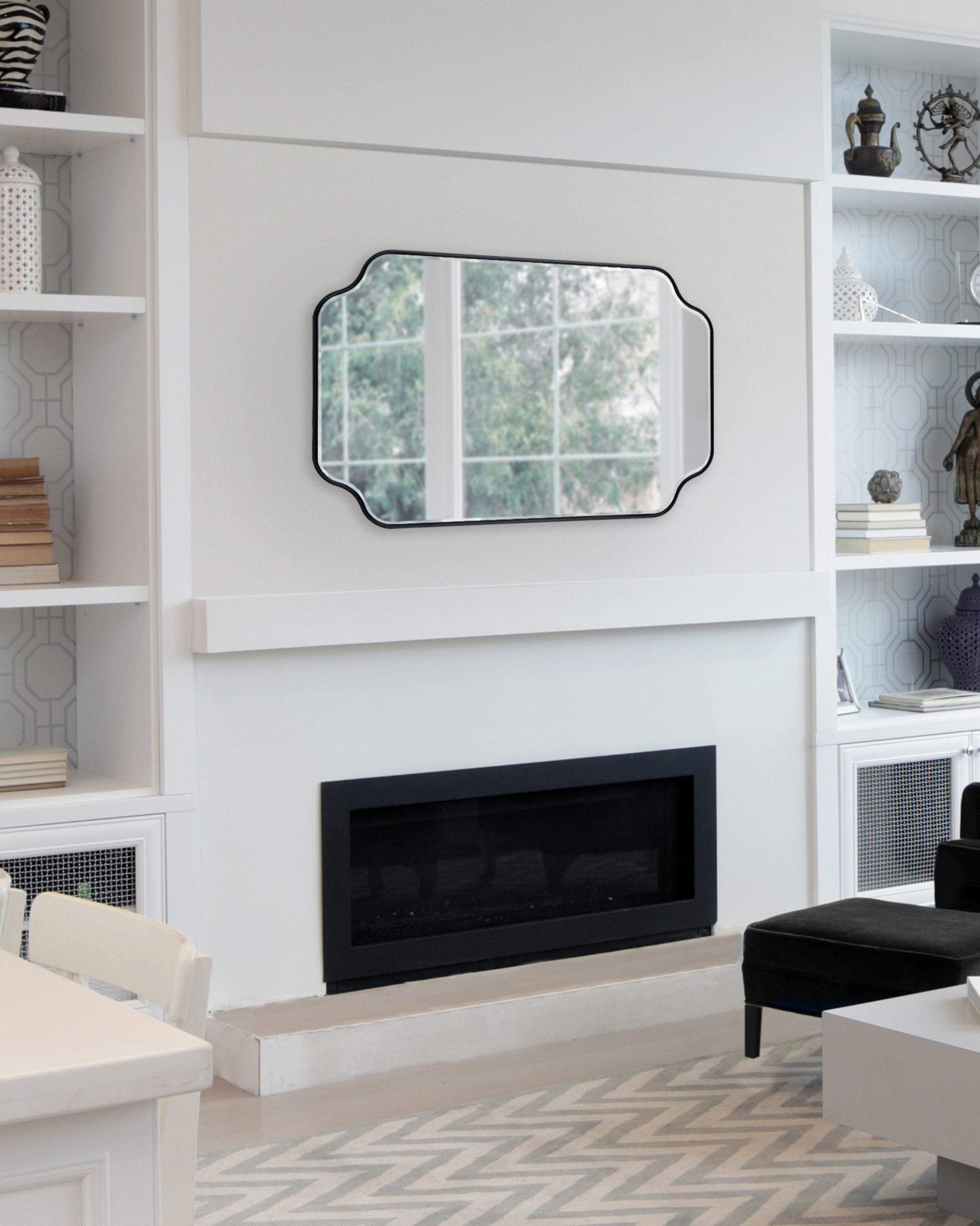 Scallop Mirror 24x36 Black 7