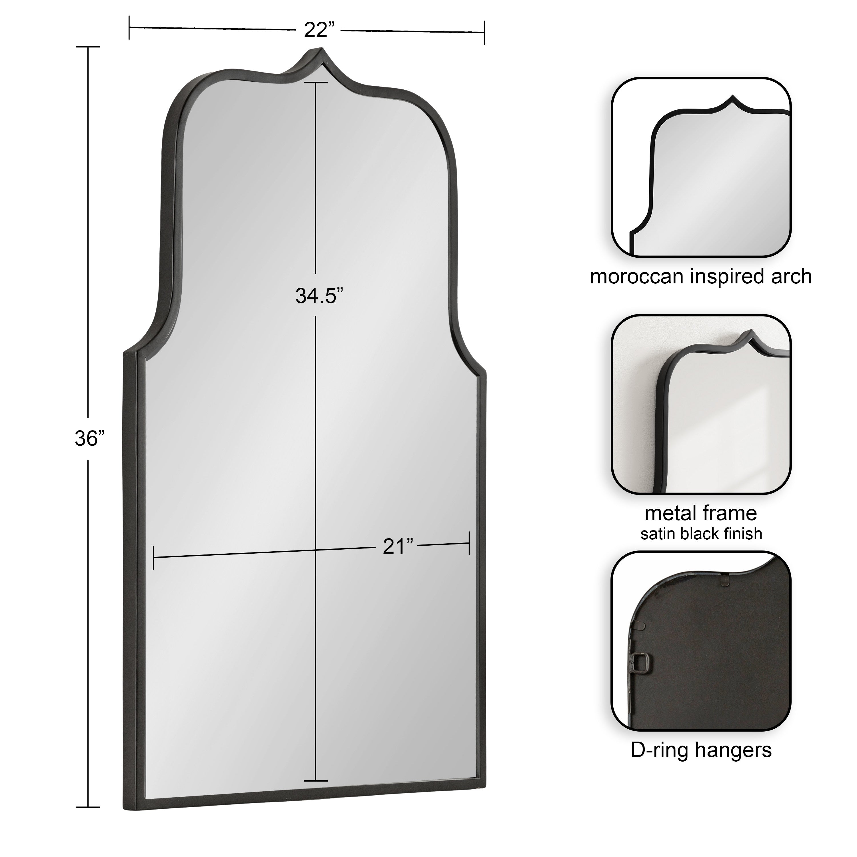 Gezella Scallop Arched Wall Mirror