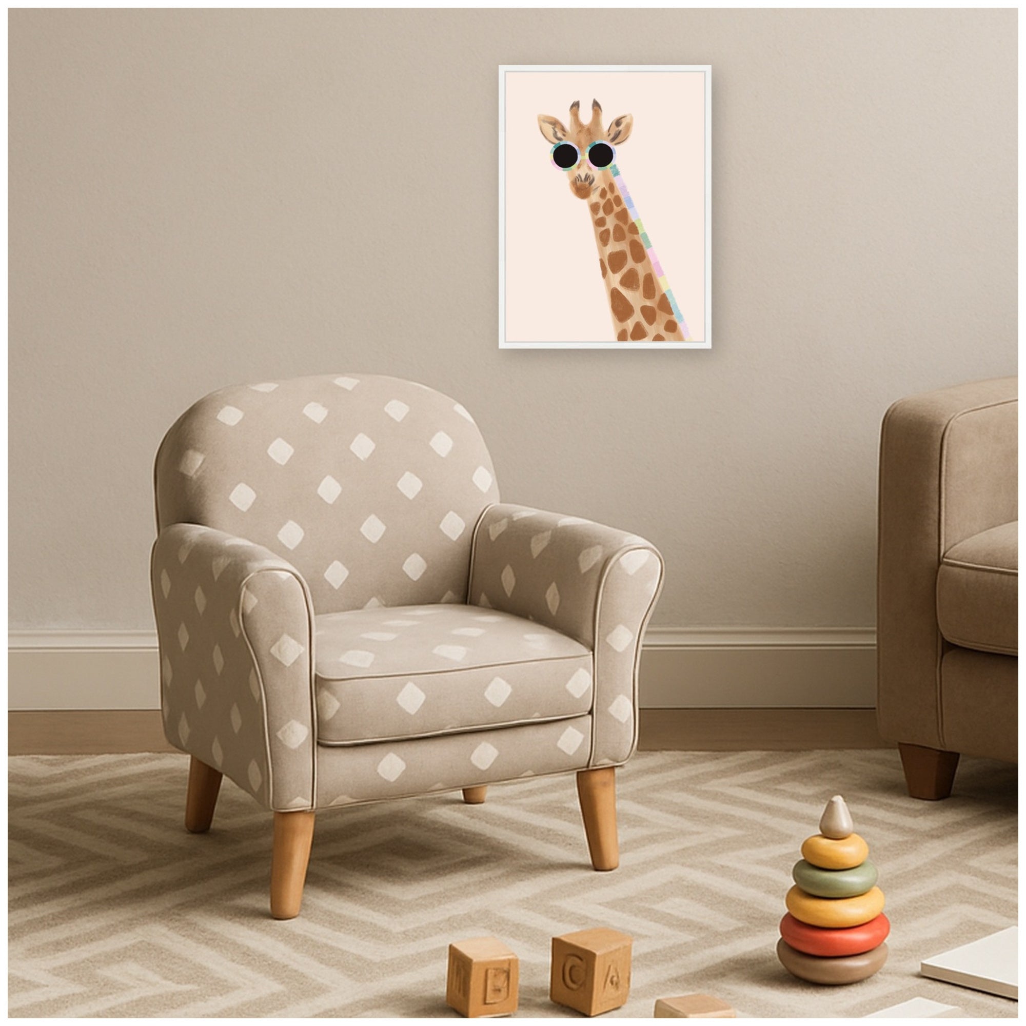 Playful Giraffe by Aislinn Simmonds Duchess Plum Framed Canvas Wall Art Print