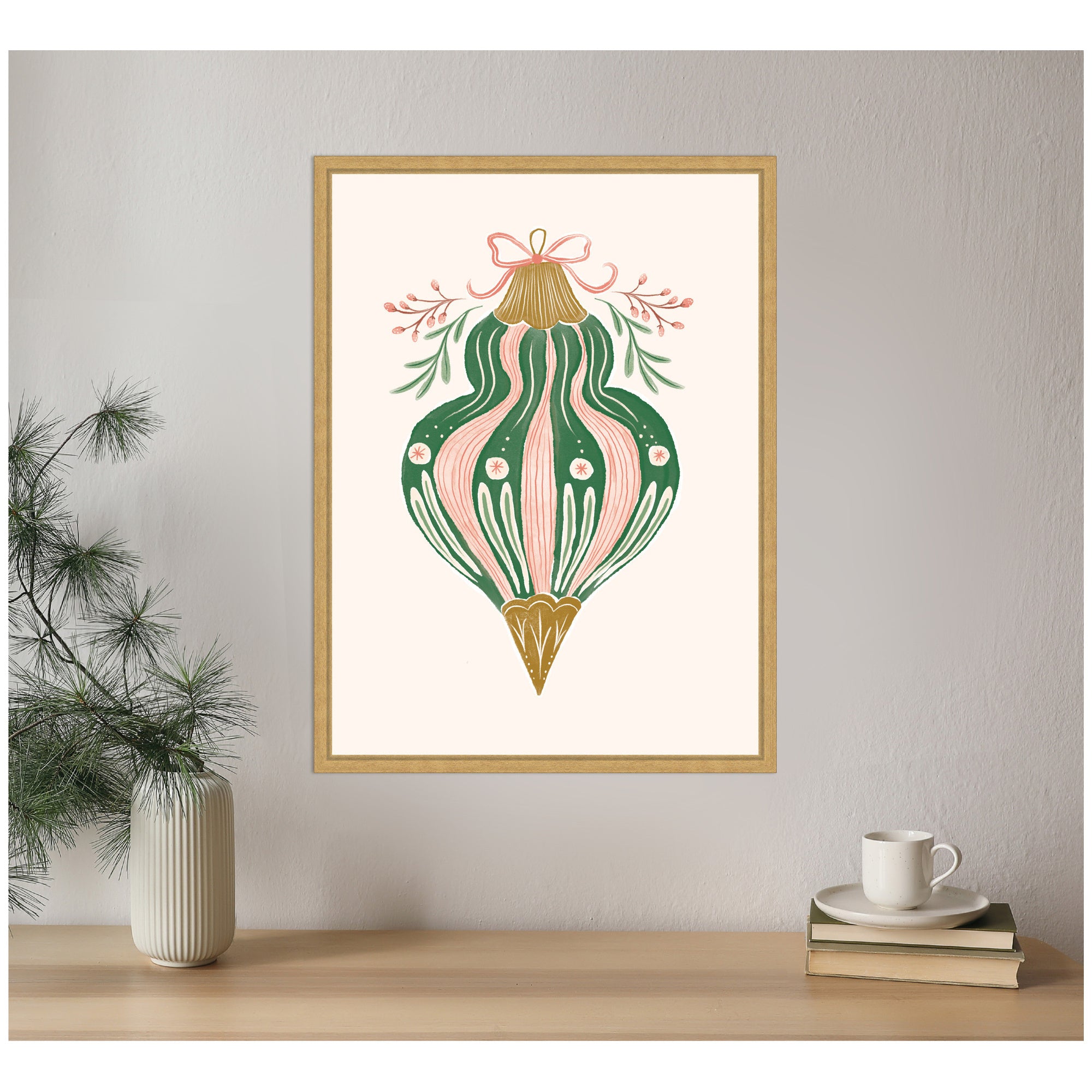 Sylvie Framed Canvas Holiday Ornament Collection 4 by Jill Labieniec
