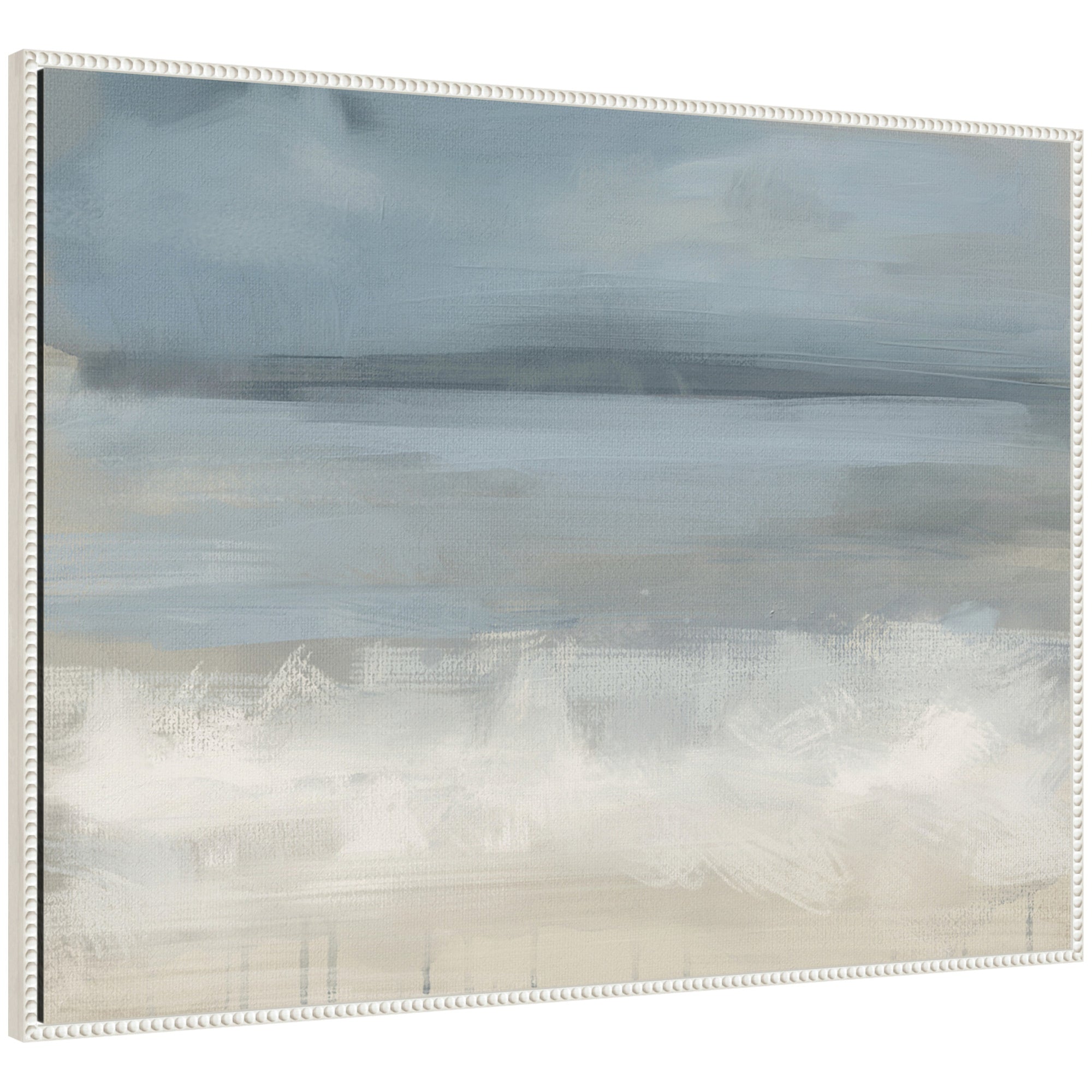 Framed Canvas 42x32 Sylvie Beaded White 1