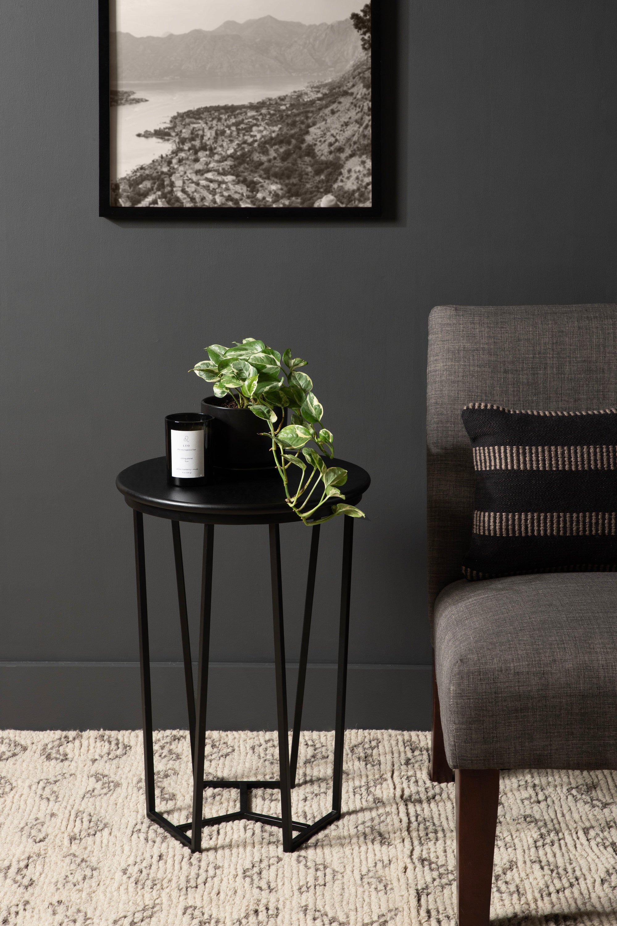 Side Table Black 16x16x24 6