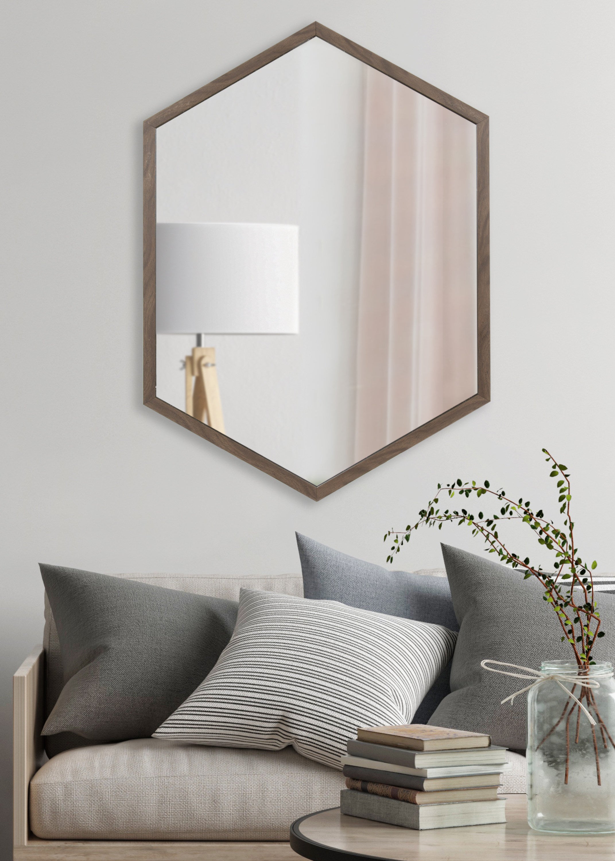 Laverty Framed Hexagon Wall Mirror