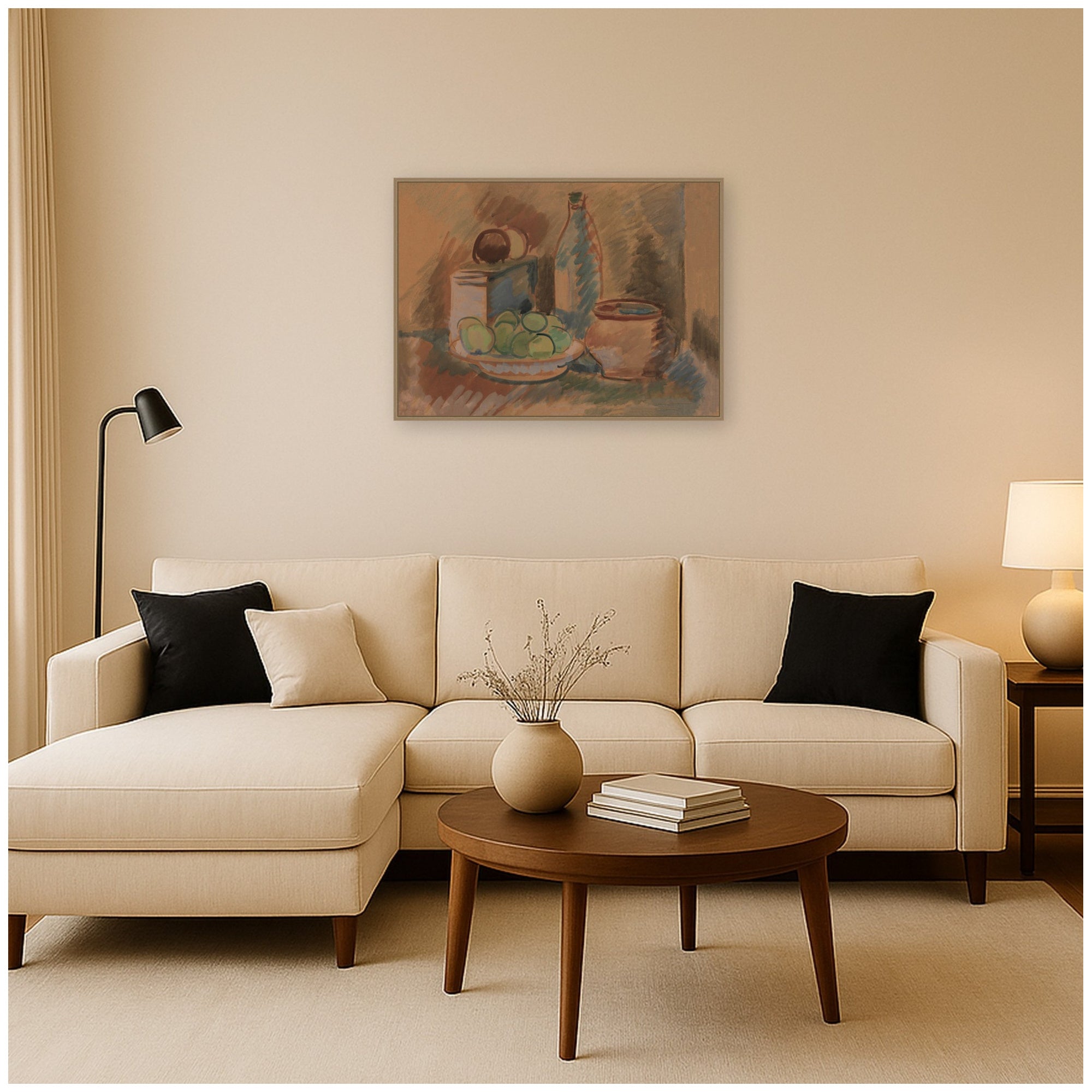 Framed Canvas 38x28 Sylvie Dark Gold 6