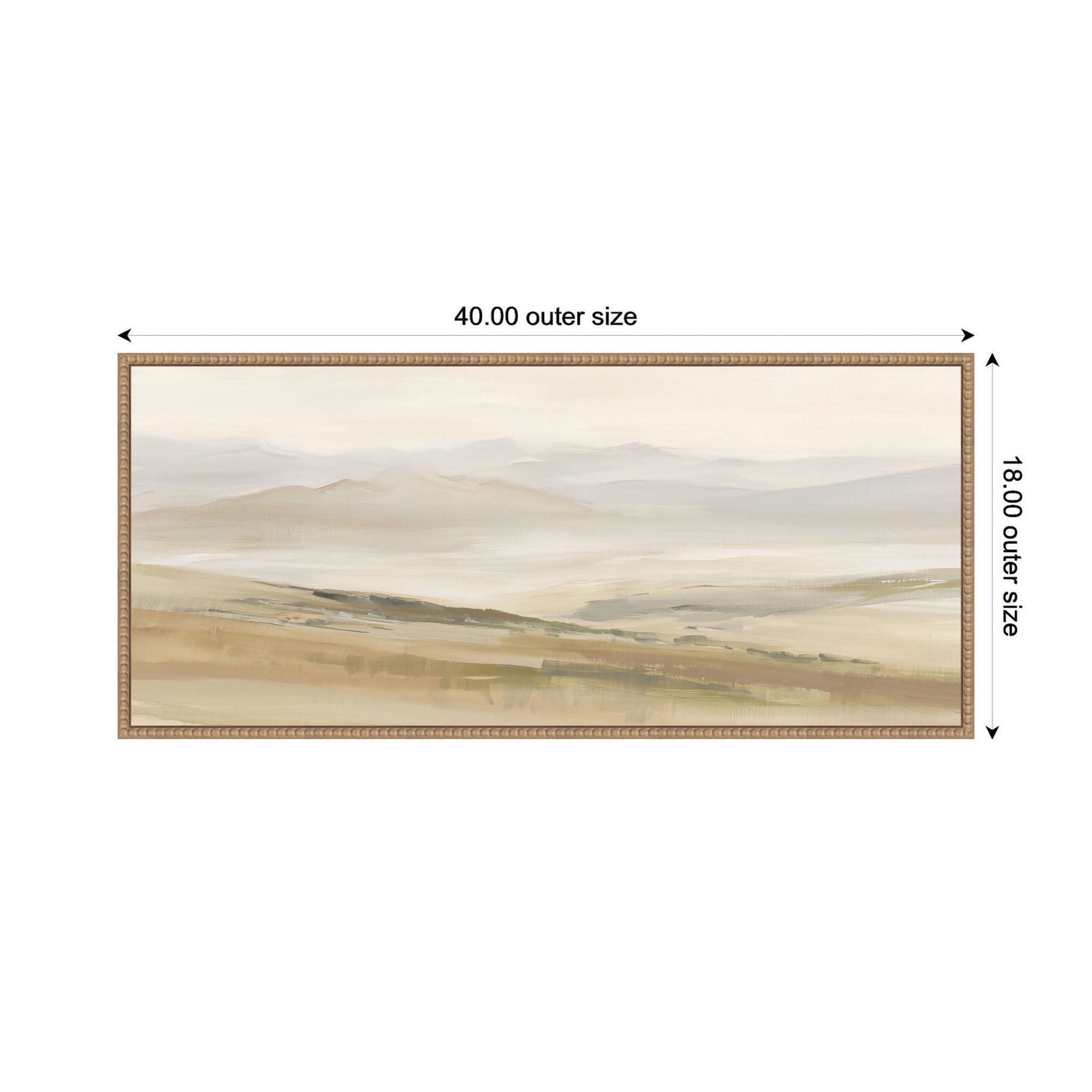 Framed Canvas Sylvie Beaded Rustic Natural 40x18 2