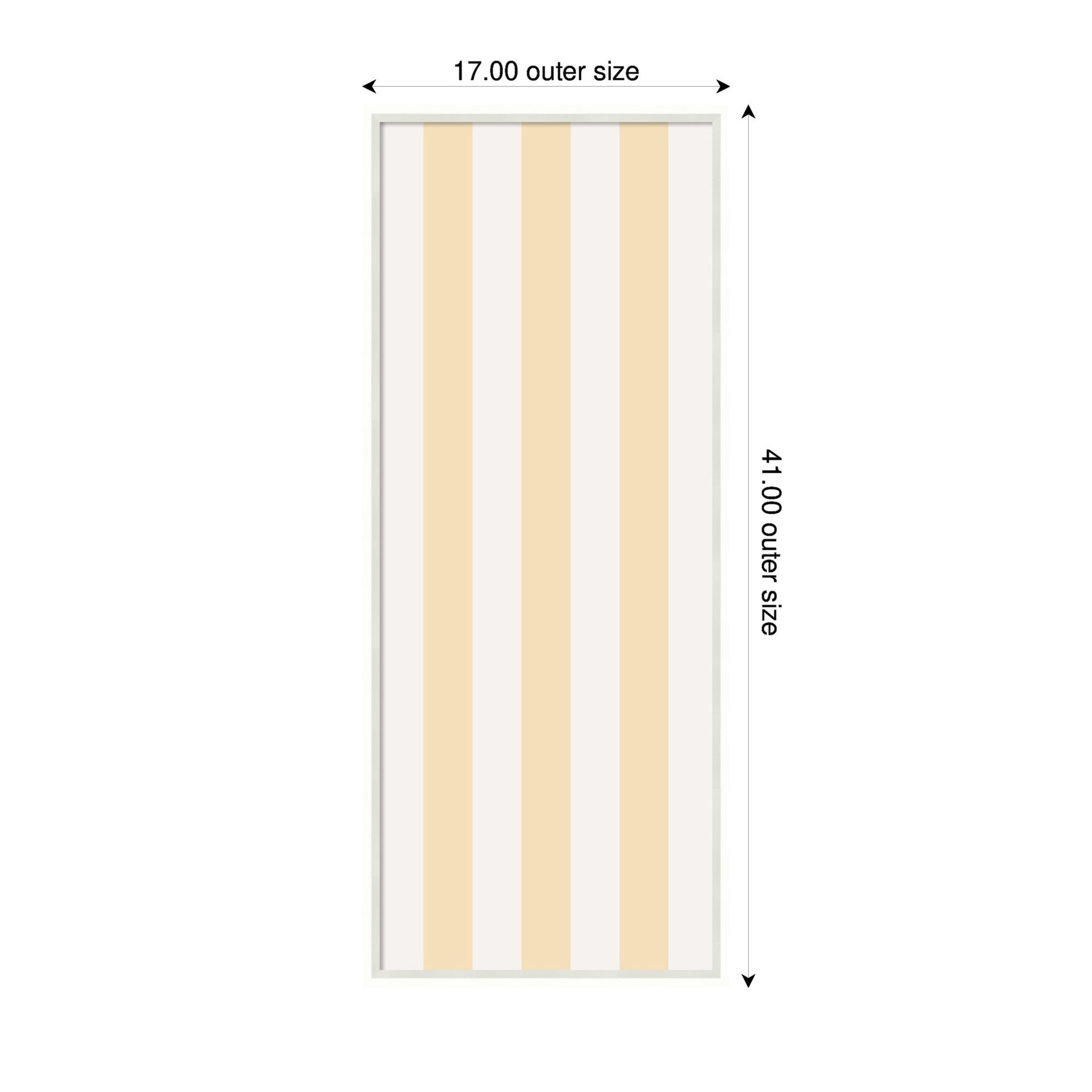 Framed Fabric Pinboard Wide Stripes Yellow Wall Organization