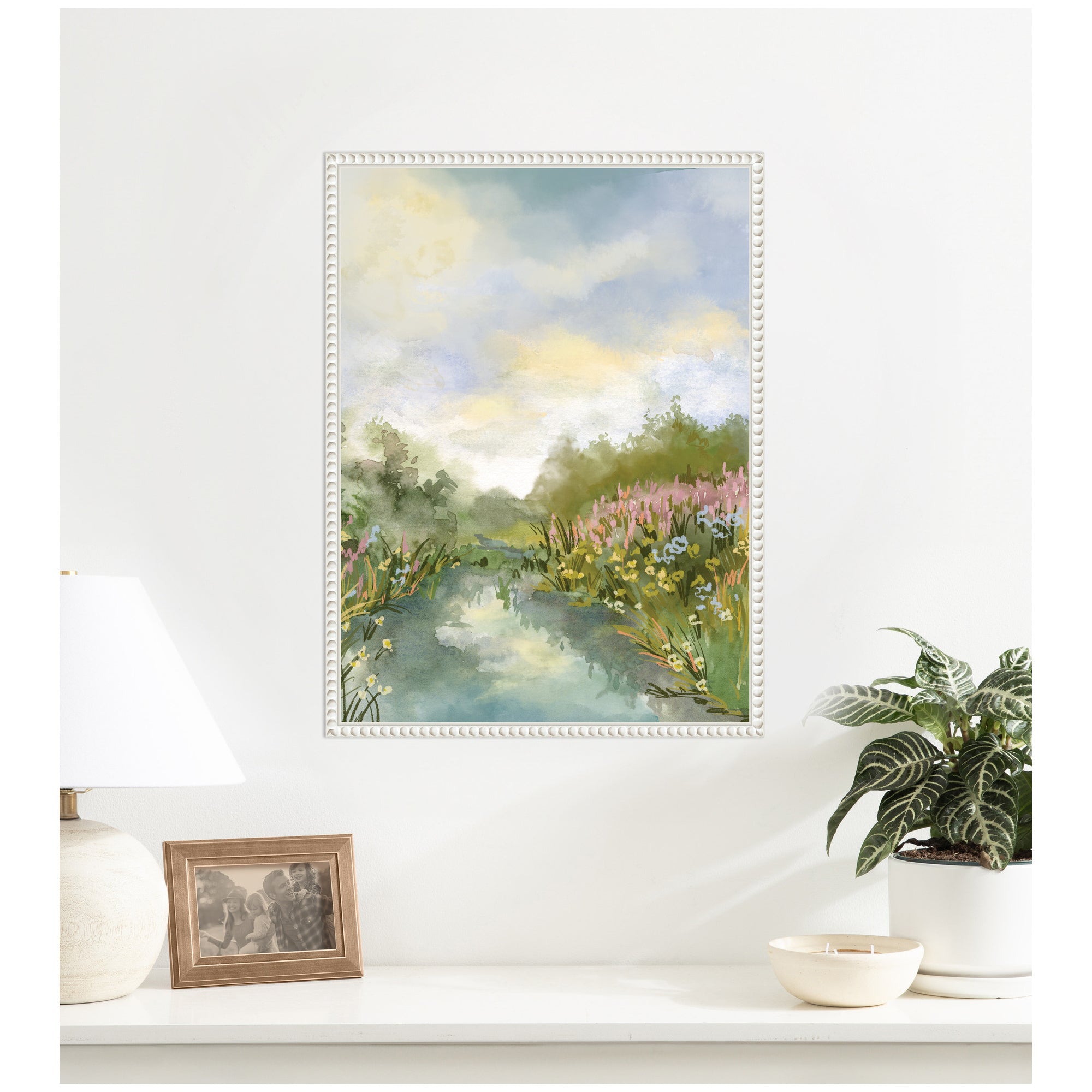 Framed Canvas 18x24 Sylvie Beaded White 7