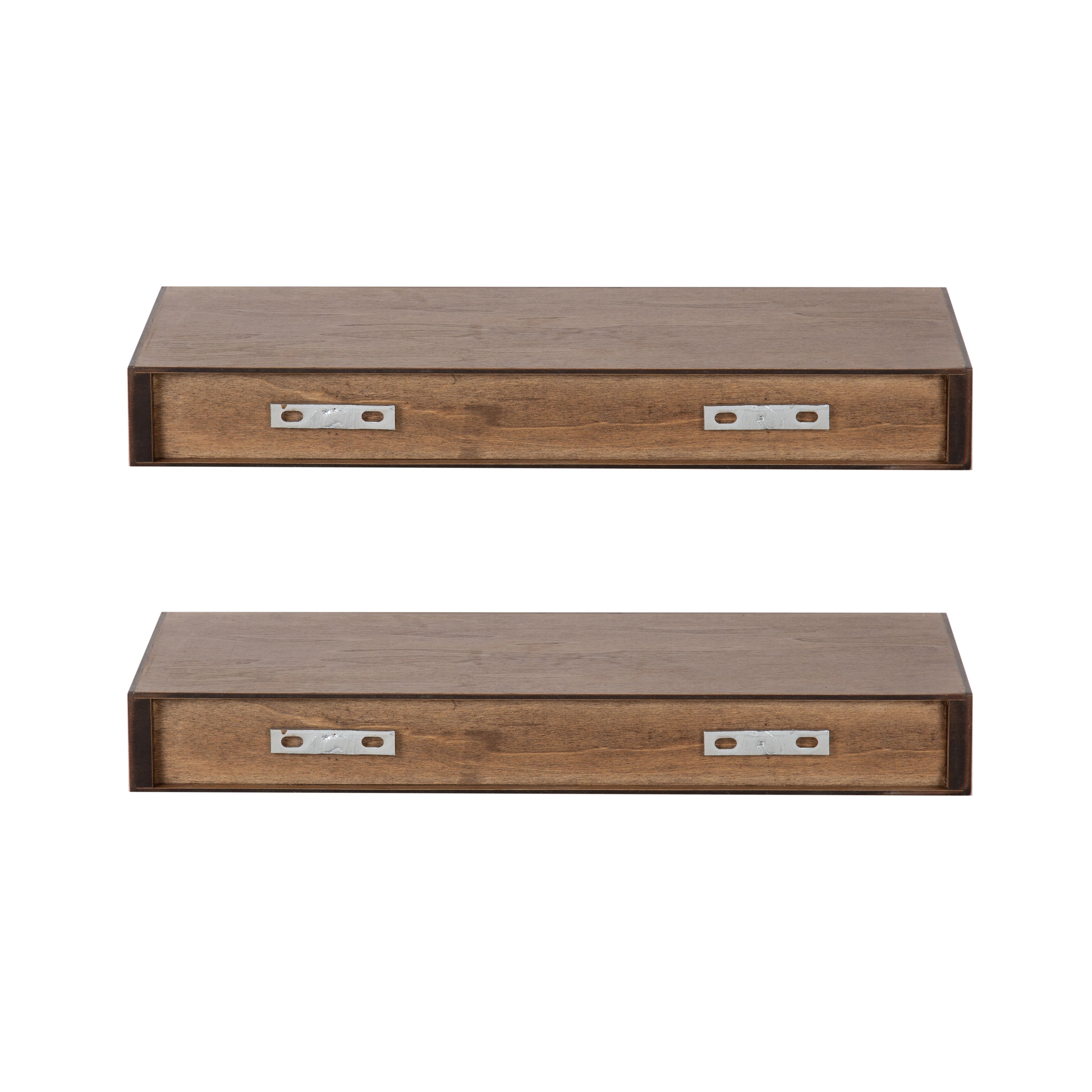 Floating Shelf 2 Piece 18 Inch Rustic Brown 4