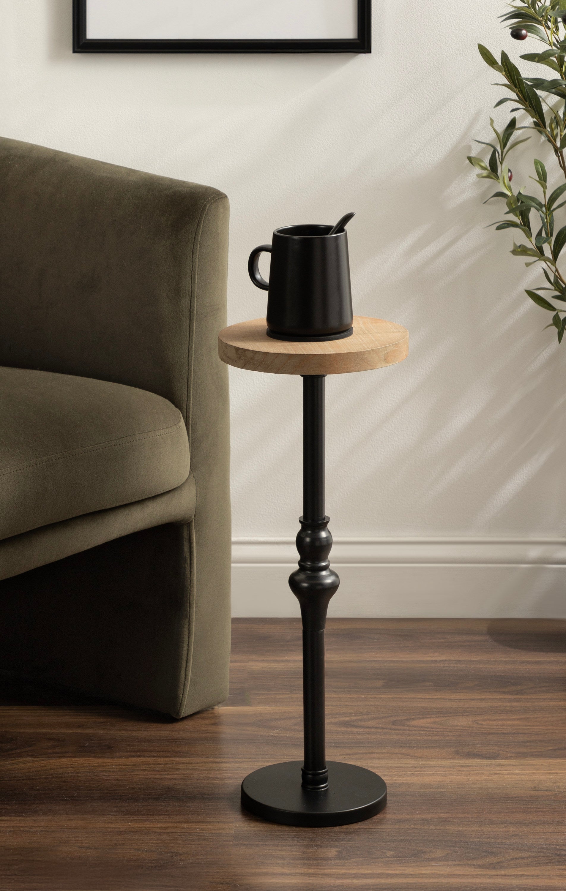 Drink Table Natural Black 9x9x22 7