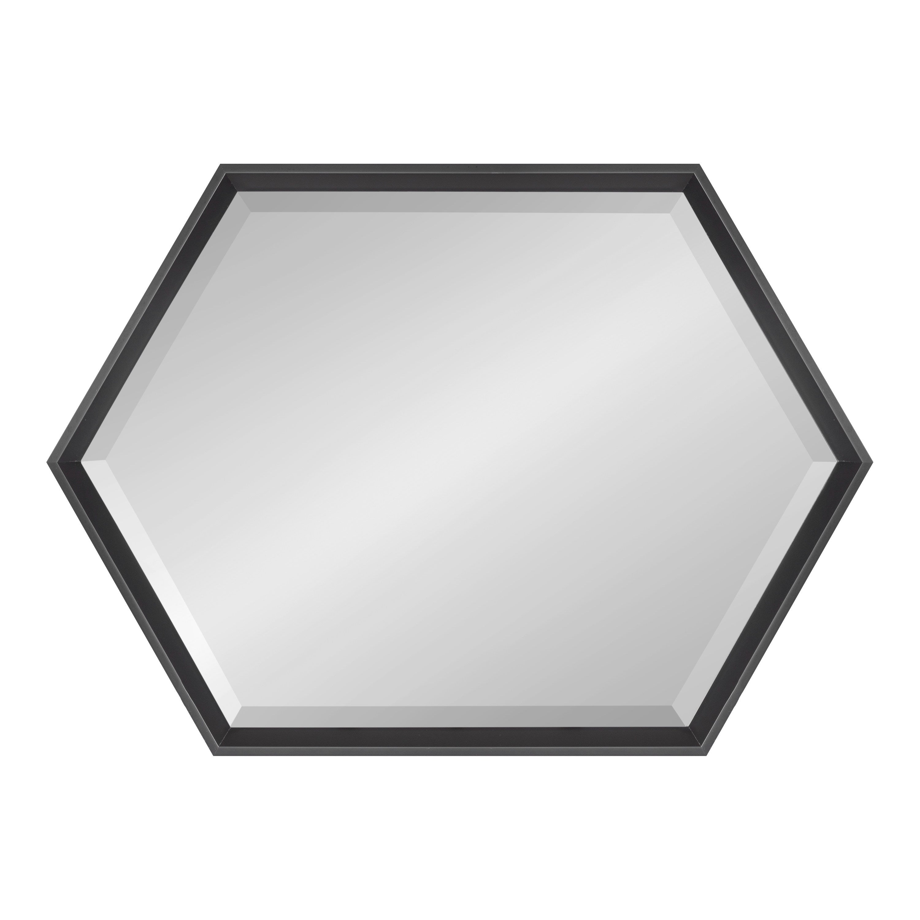 Hexagon Mirror Black 22x31 2
