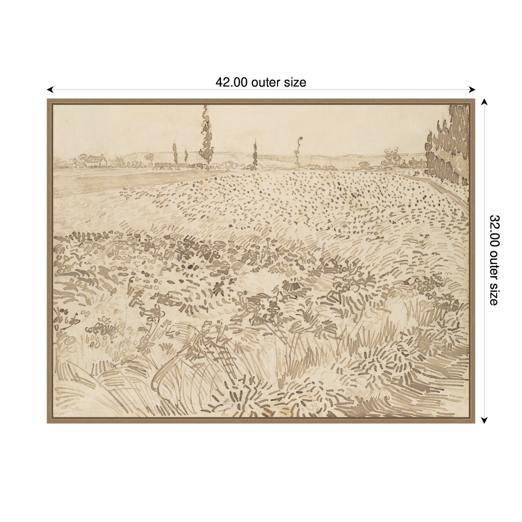 Framed Canvas 42x32 Sylvie Dark Gold 2