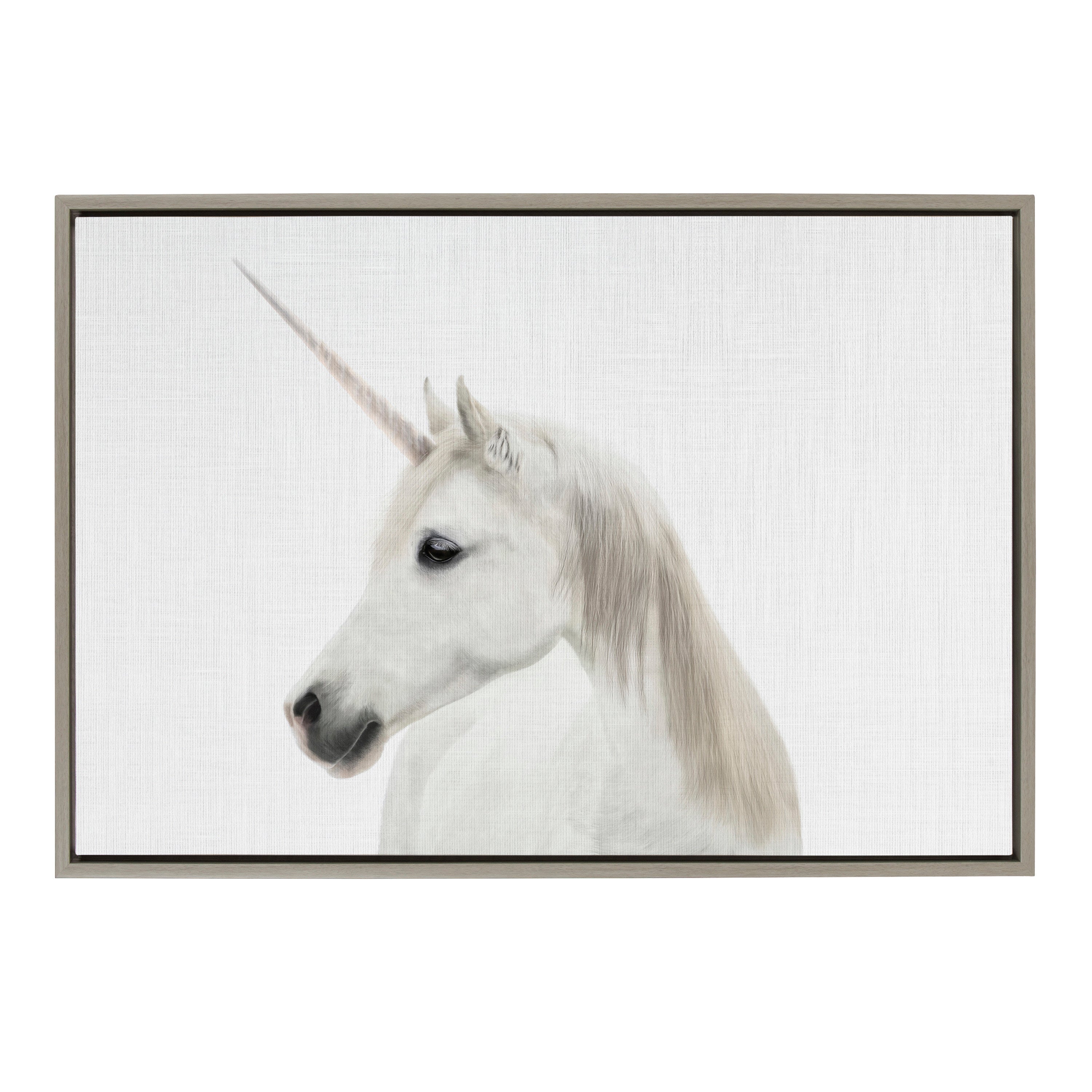 Sylvie Unicorn Framed Canvas by Simon Te of Tai Prints