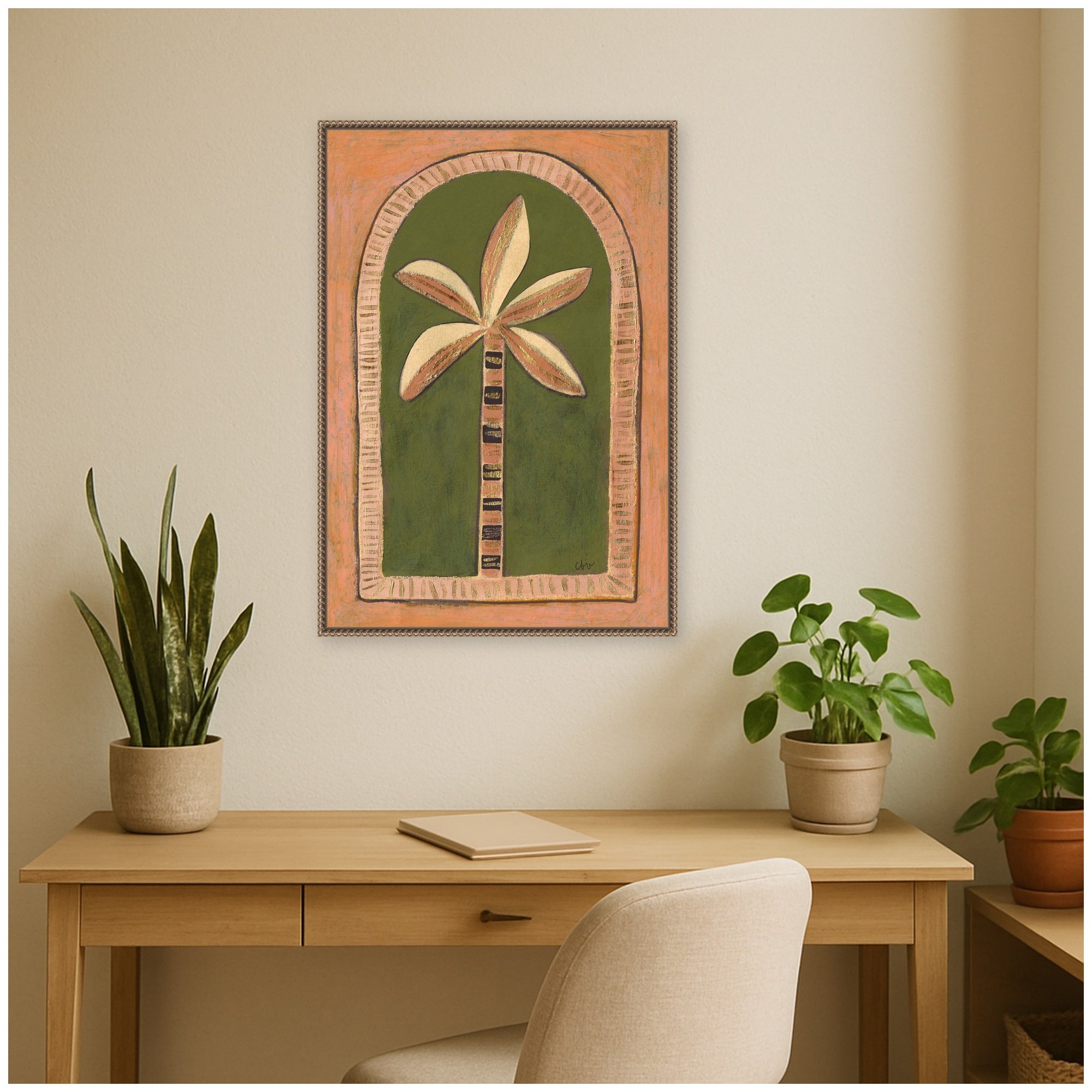 Framed Canvas 23x33 Sylvie Beaded Dark Gold 7
