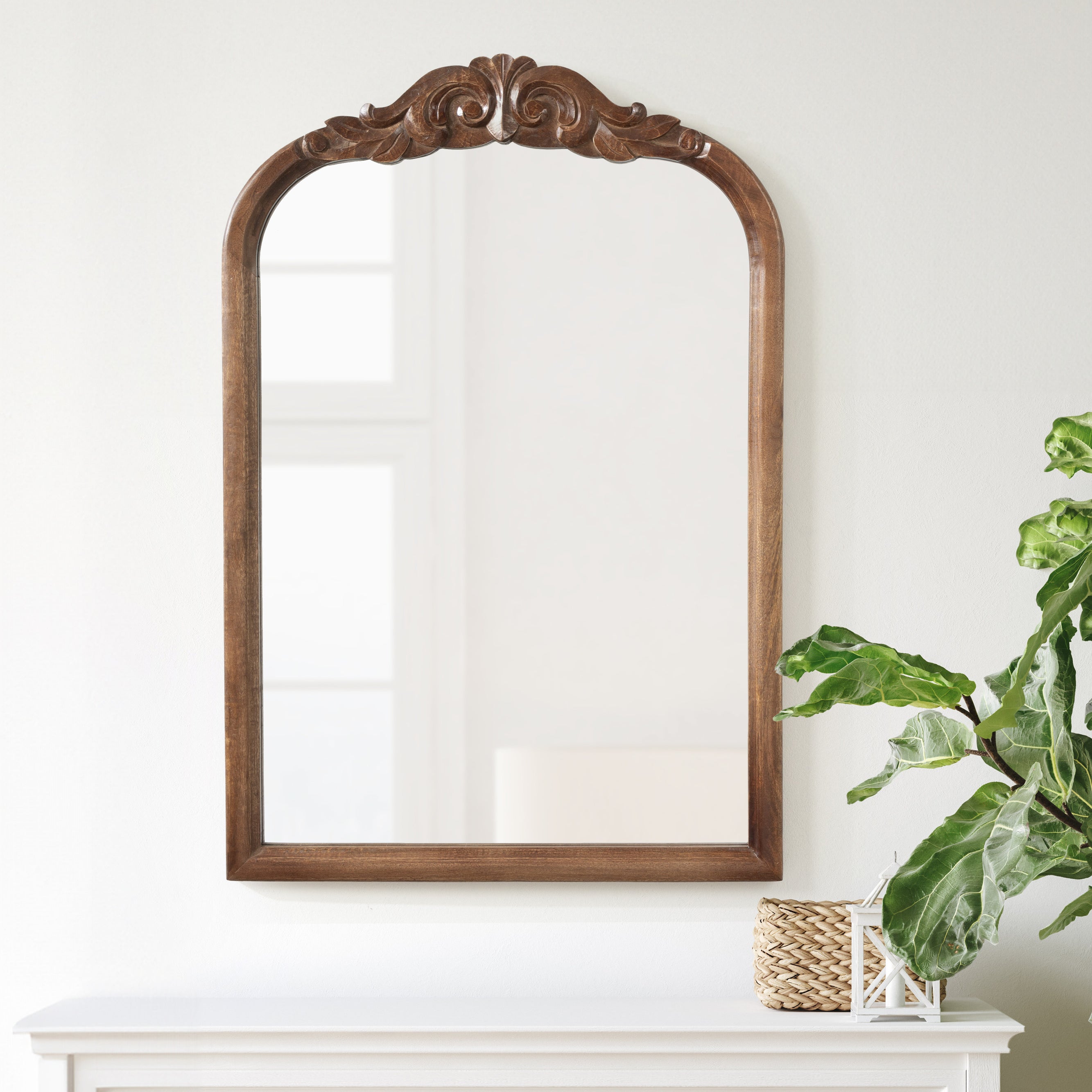 Arch Mirror 24x36 Walnut Brown 7