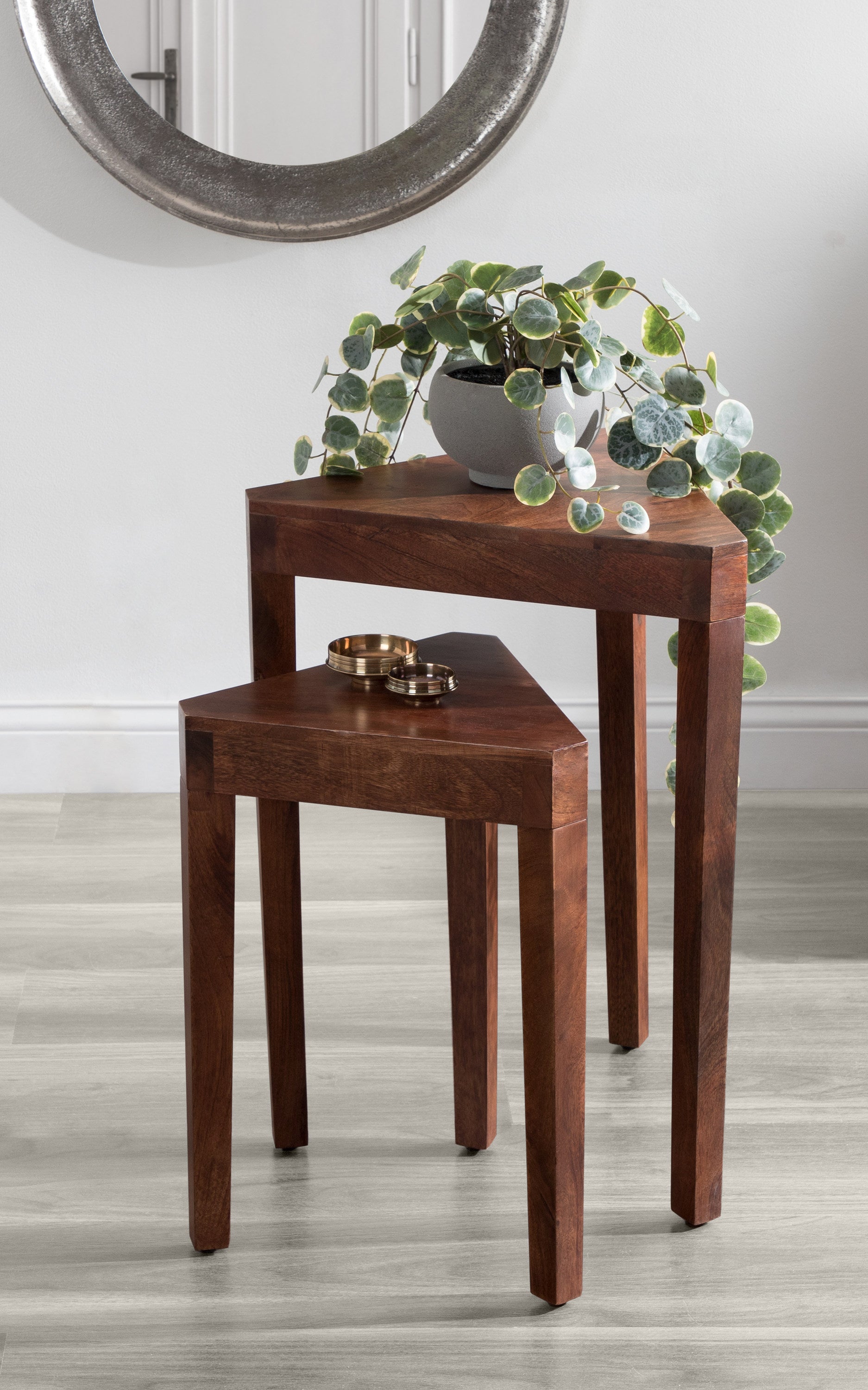 Nesting Table Walnut Brown 2 Piece 7