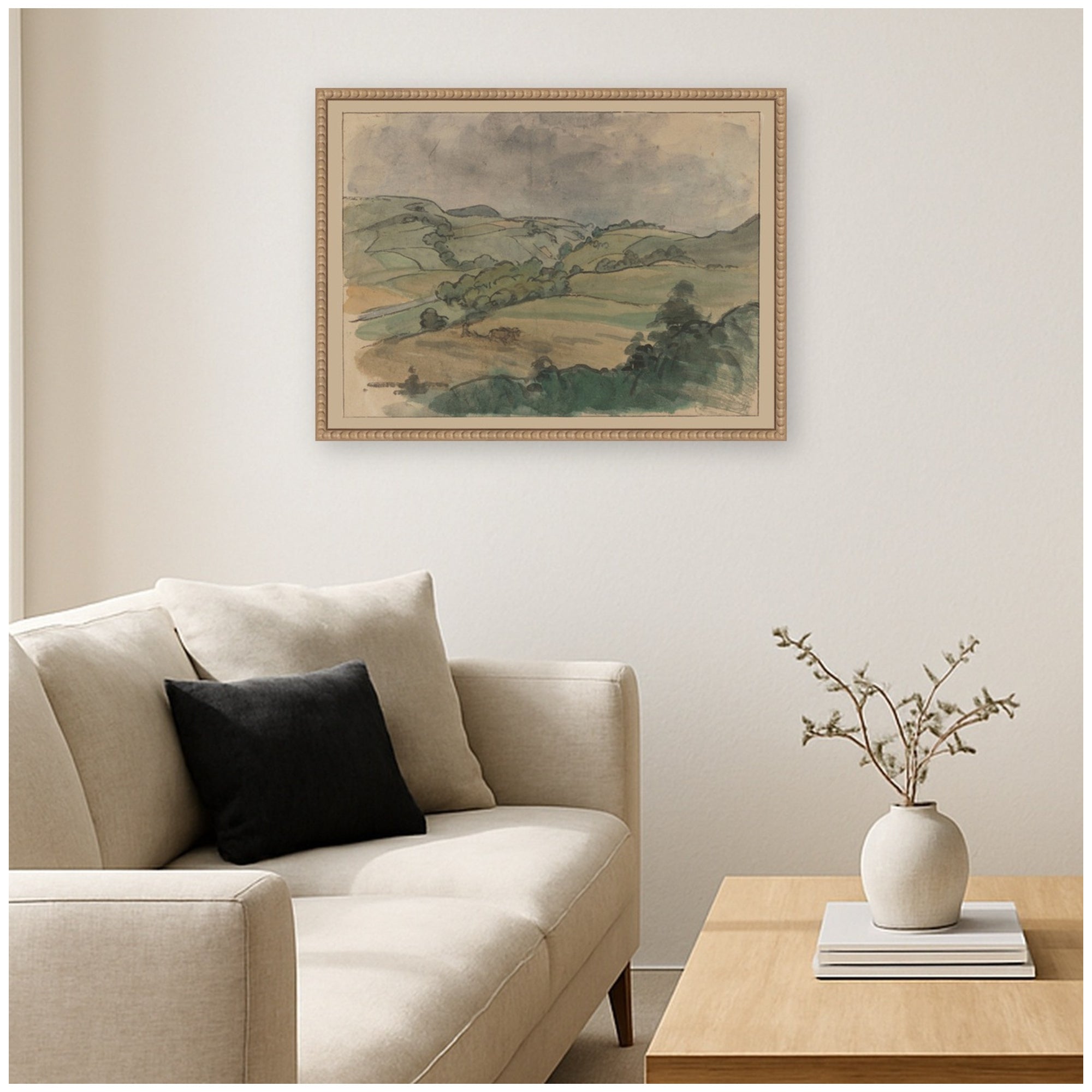 Framed Canvas 24x18 Sylvie Beaded Rustic Natural 7