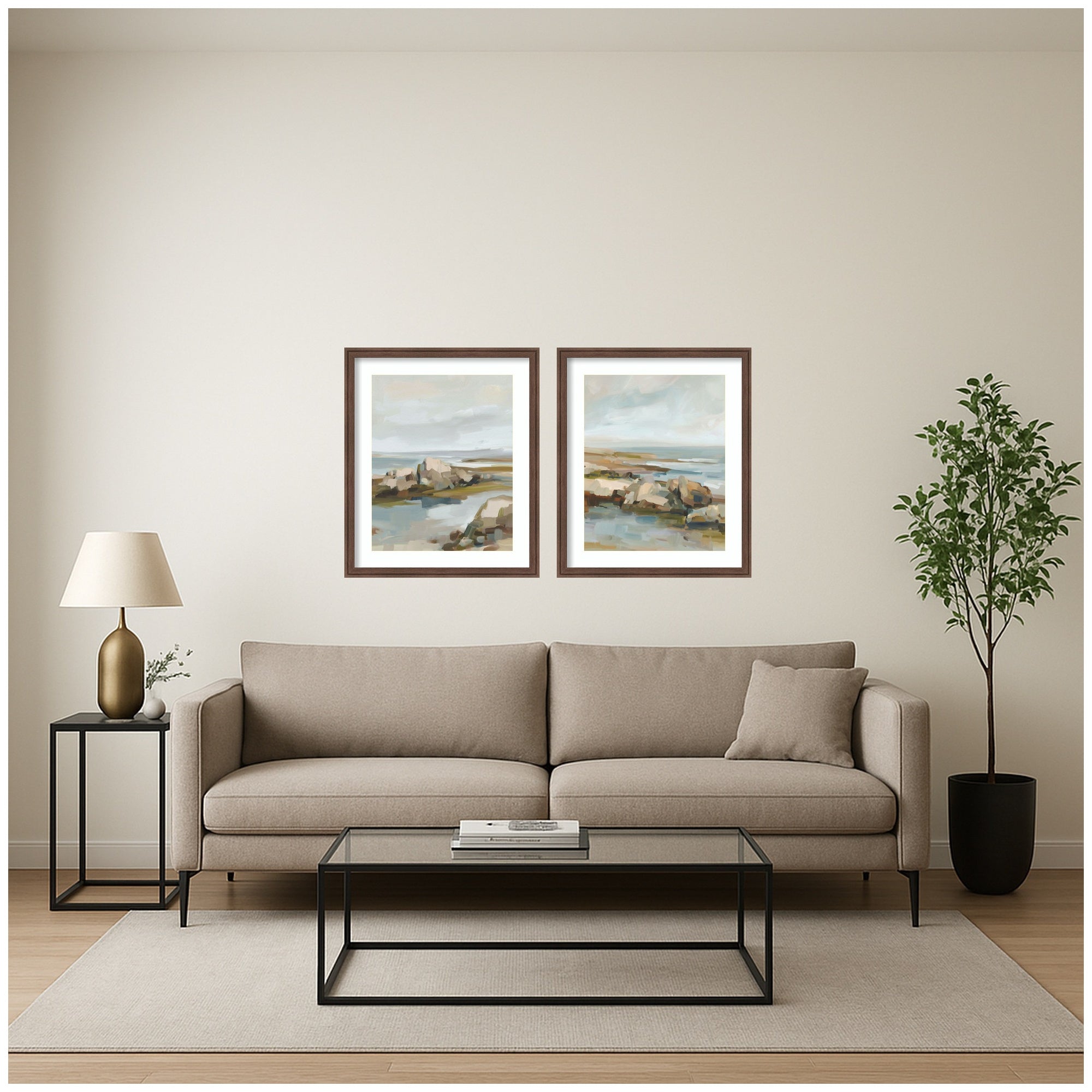 Framed Art Set 2 Piece Set 21x25 Florence Medium Brown 6