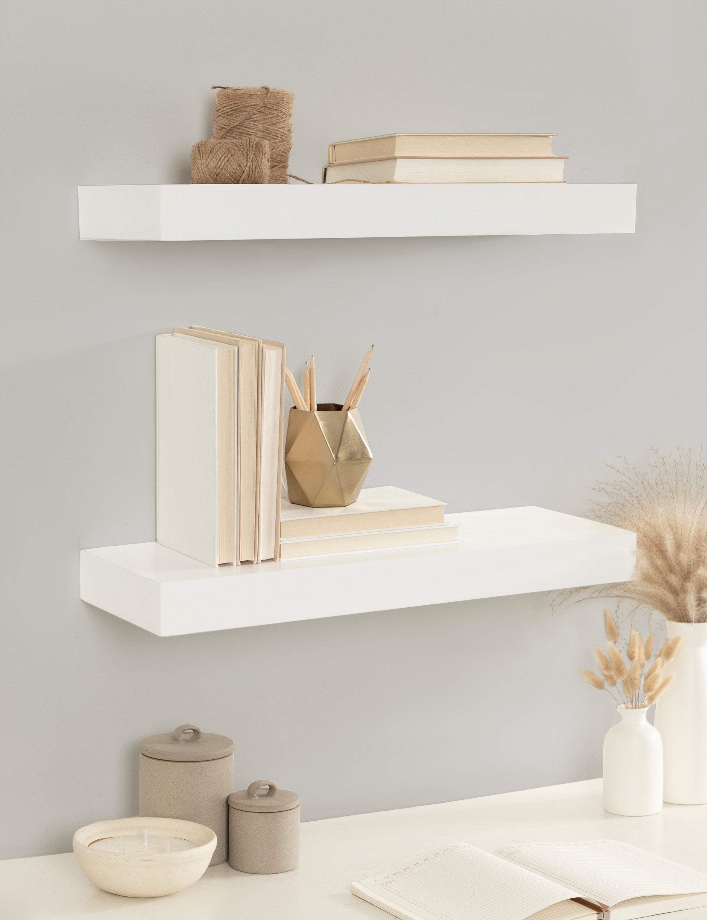Floating Shelf 2 Piece 24 Inch White 7