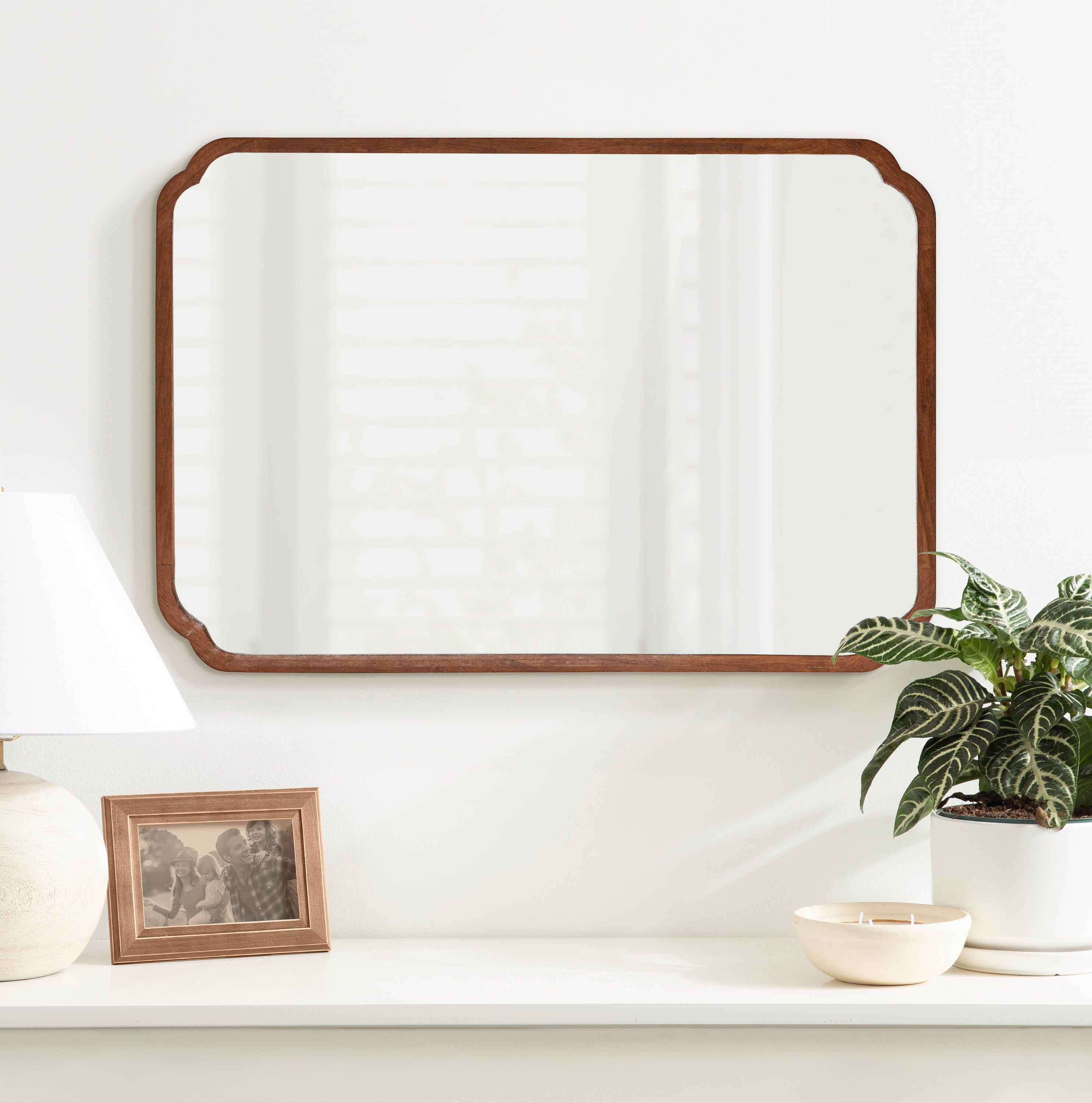 Scallop Mirror Brown 24x36 7