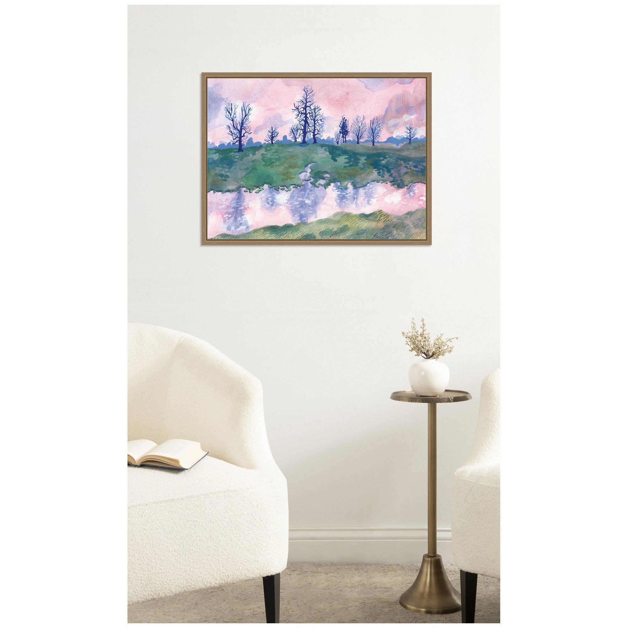 Lonely Oaks by Lucia Gianello Framed Canvas Wall Art Print