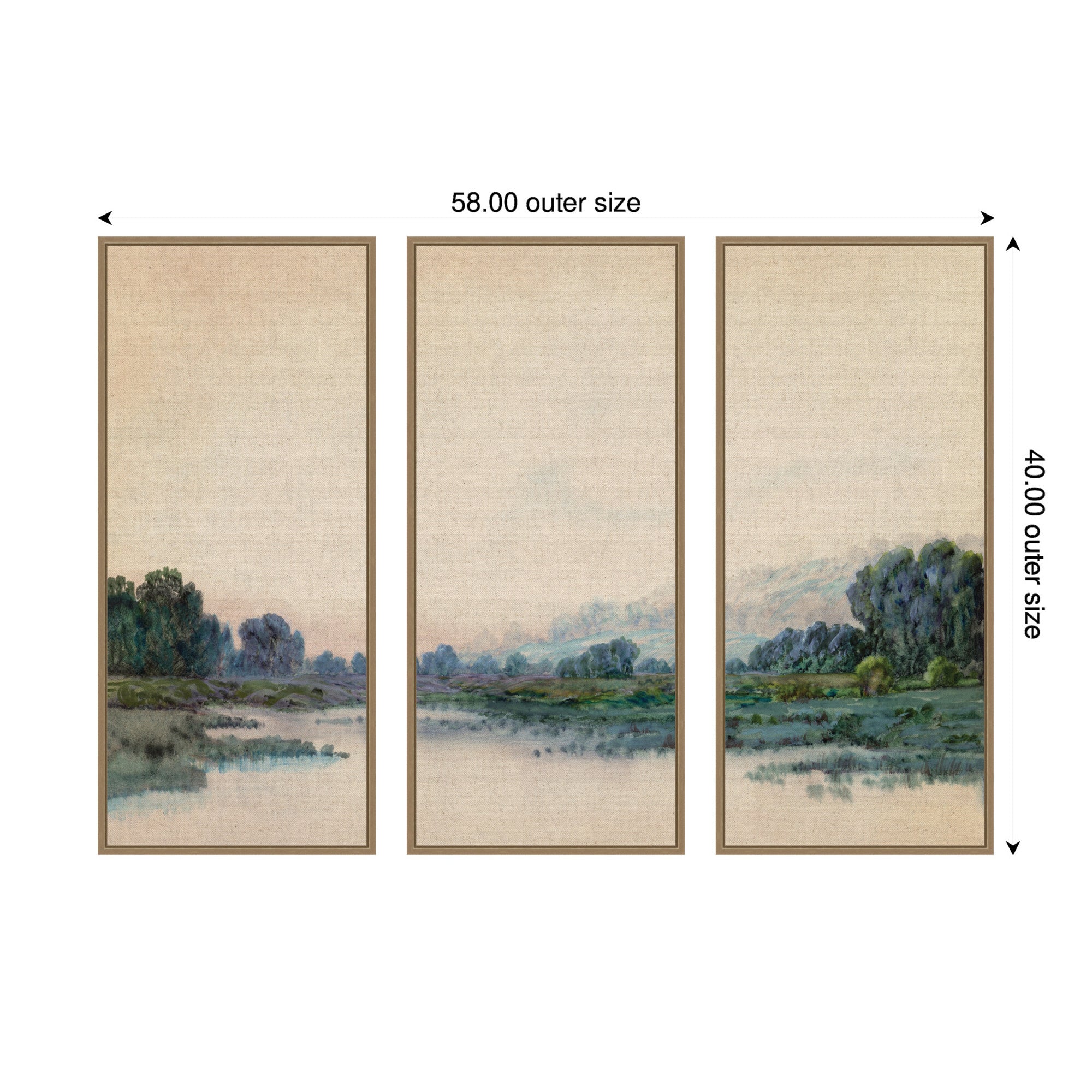 Art Set Sylvie Dark Gold 3 Piece Set 18x40 2
