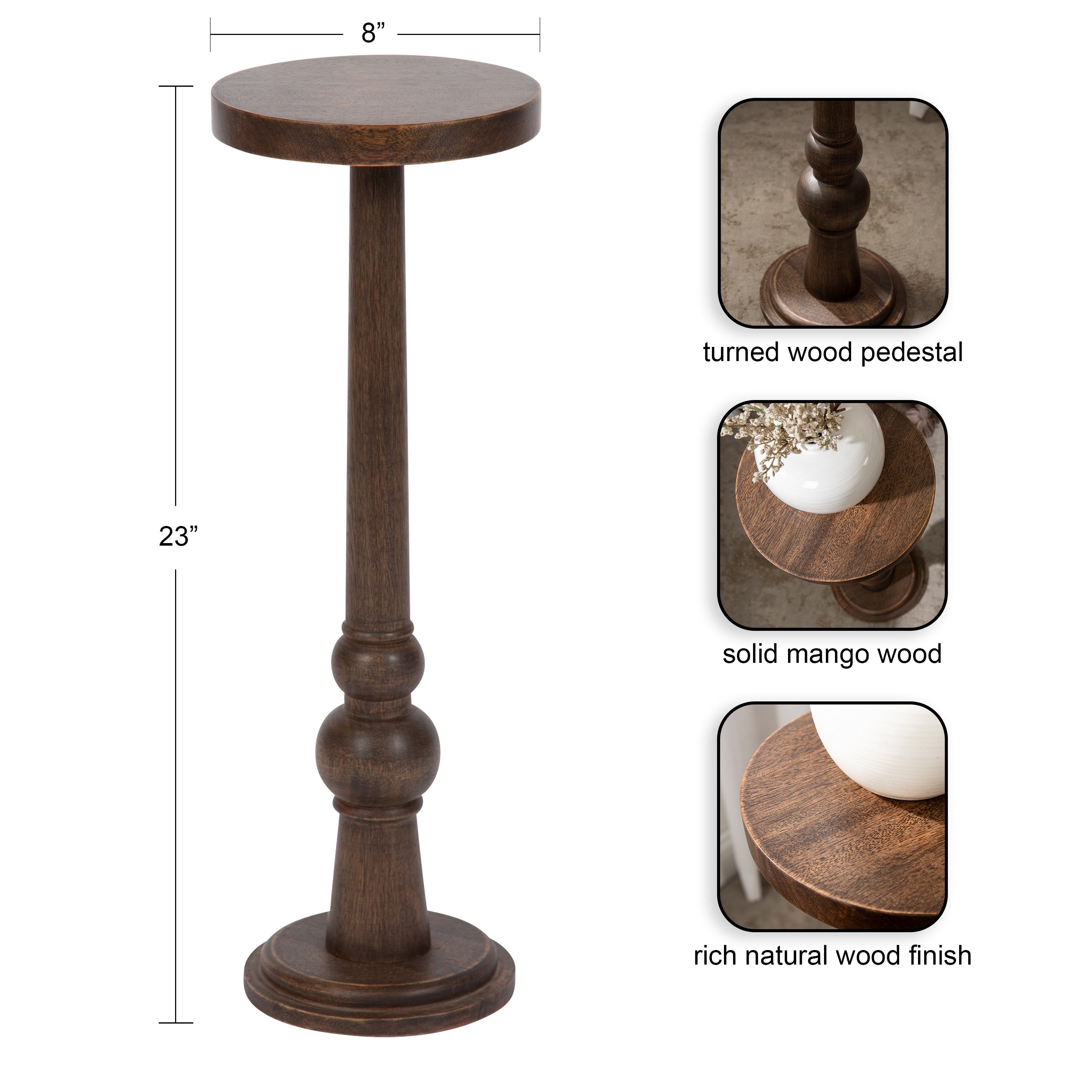 Side Table Brown 8x8x23 2
