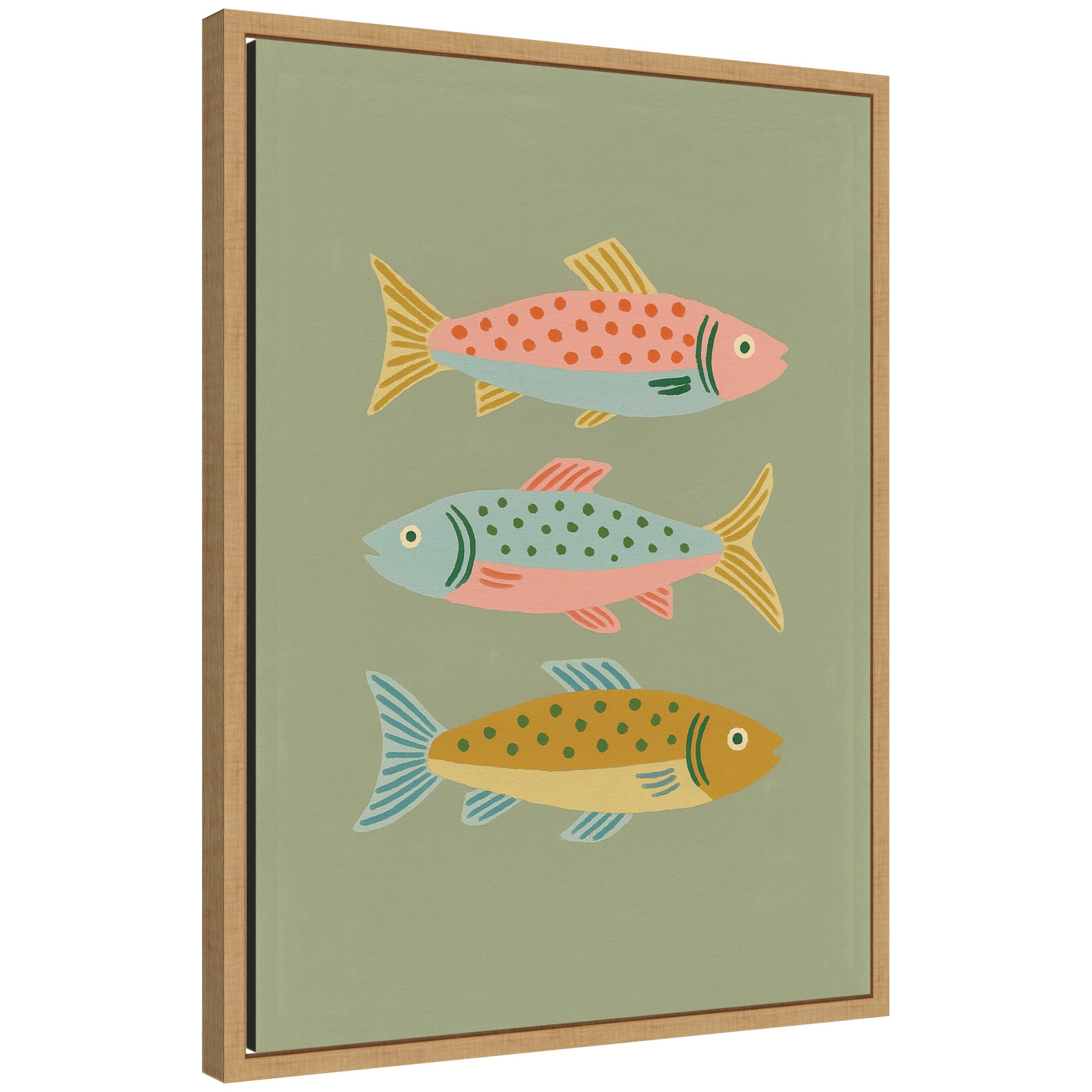 Fishes by Laura Moss Framed Canvas Wall Art Print