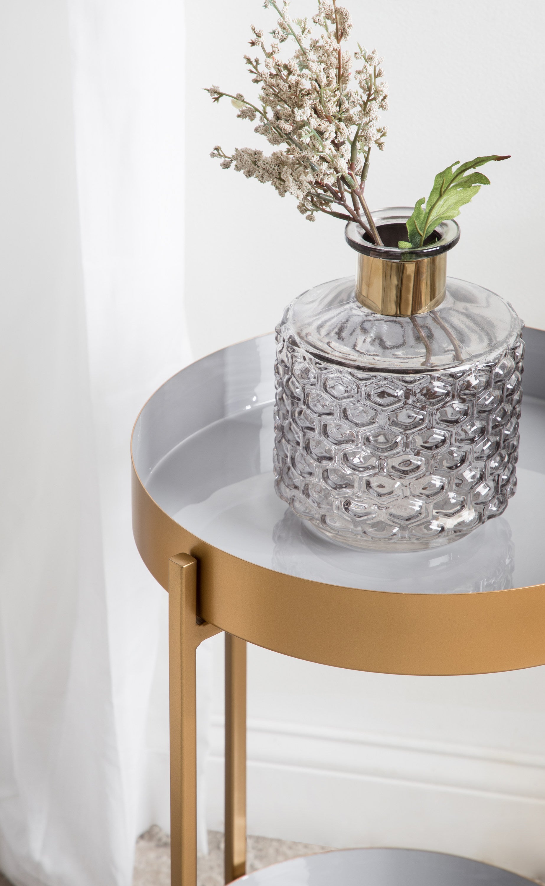Side Table 15x15x24 Gold Gray 8