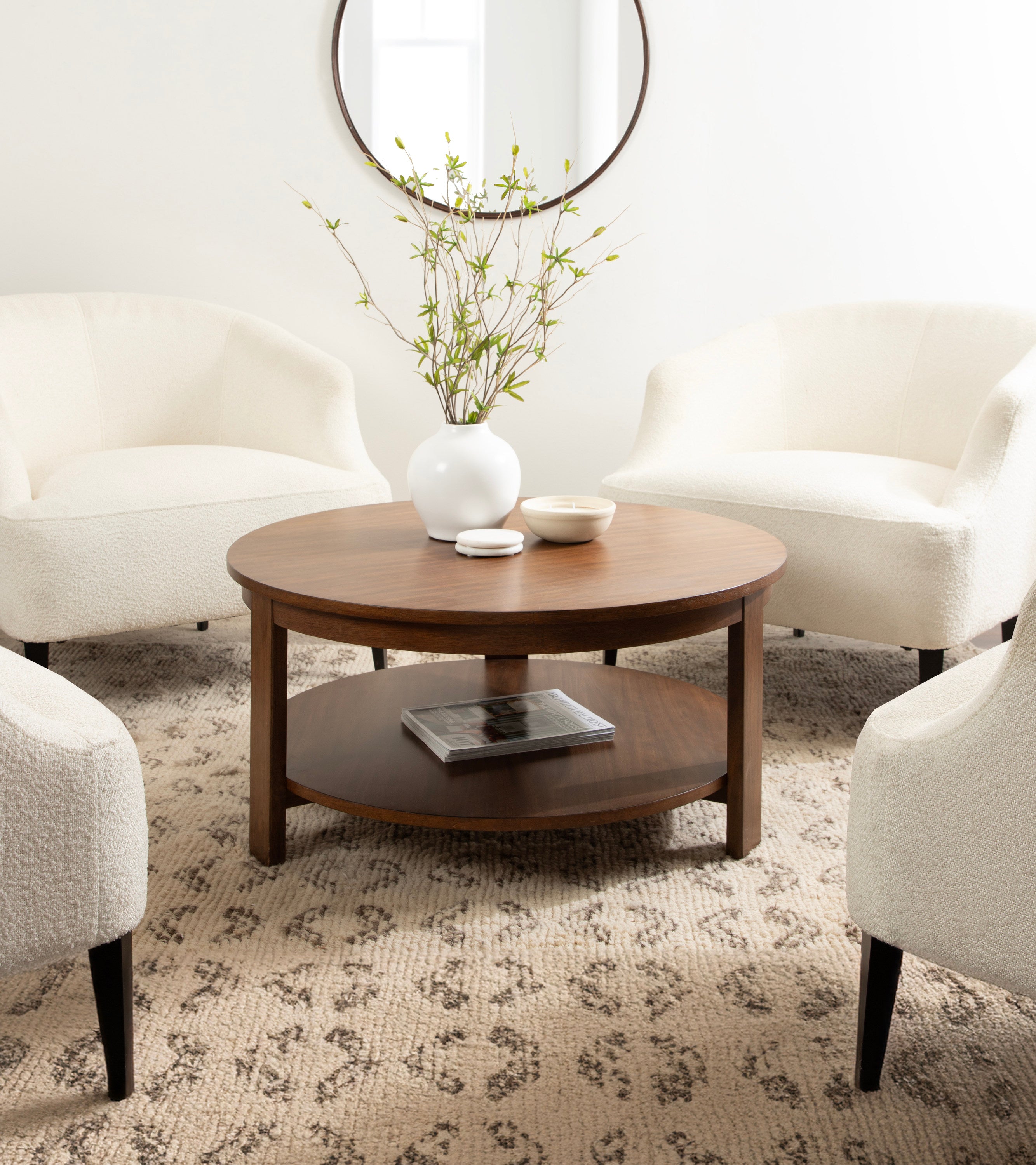 Coffee Table Walnut Brown 34x34x17 7