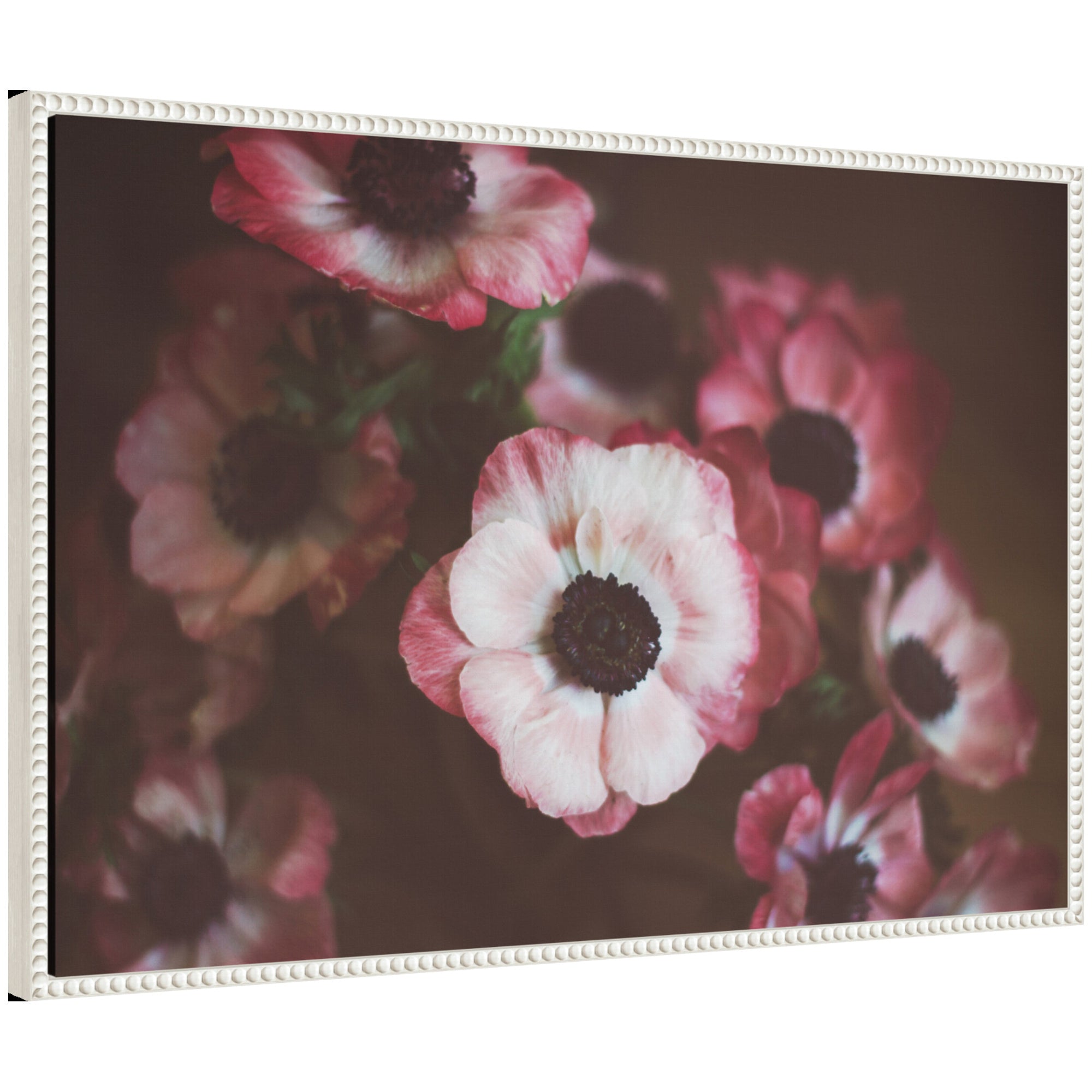 Sylvie Bouquet of Deep Pink Anemones Framed Canvas by Kristy Campbell