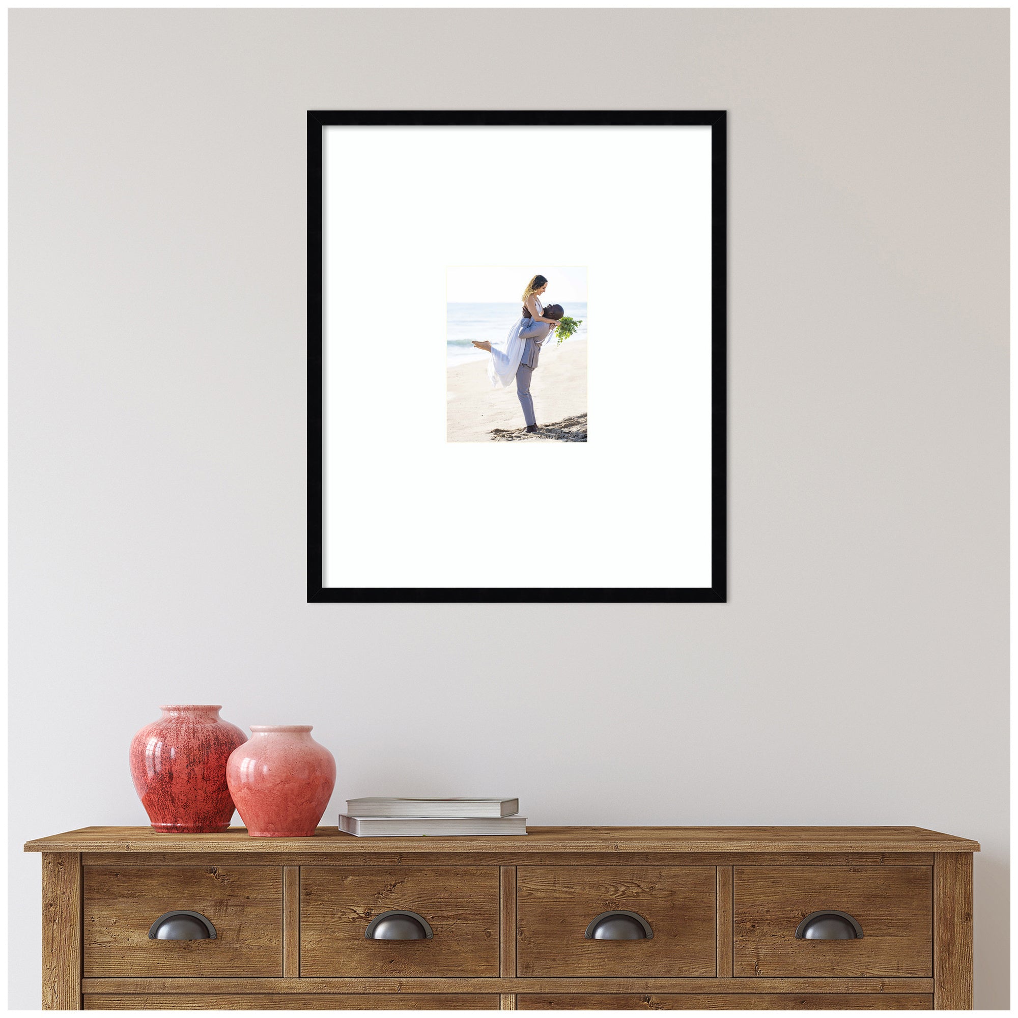 Wall Frame Svelte Noir Black 22x26 matted to 8x10 6