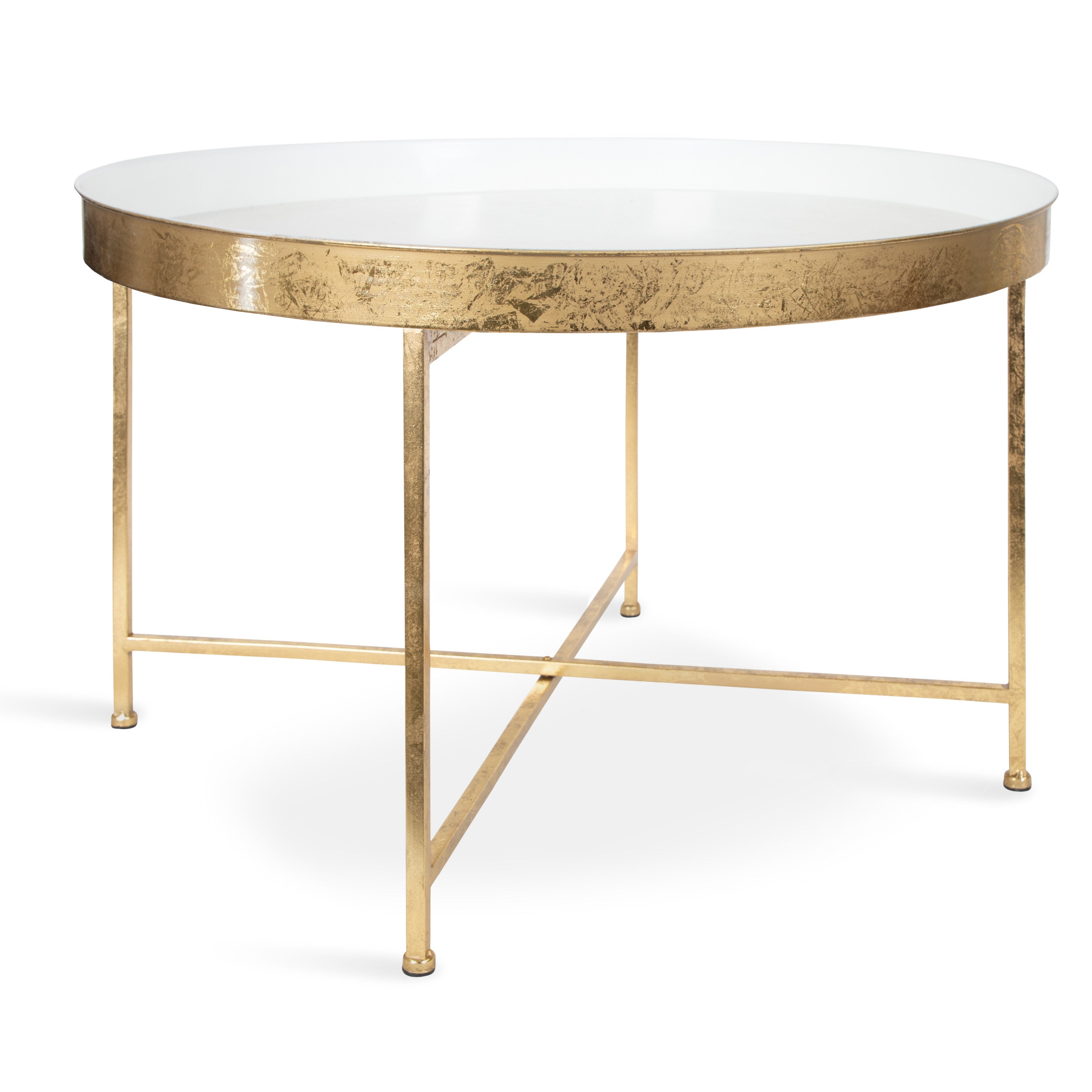 Coffee Table White Gold 28.25x28.25x19 1