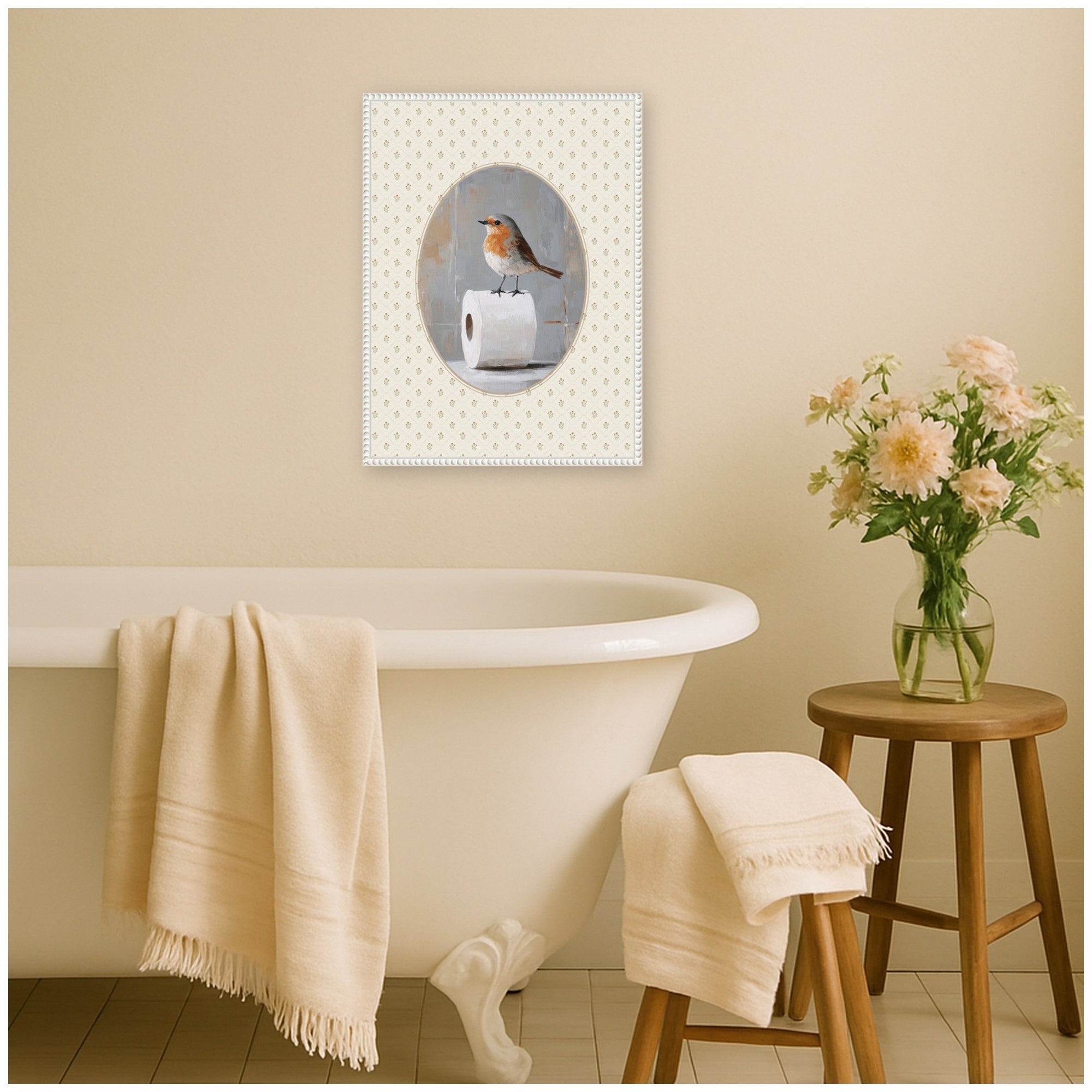 Framed Canvas 18x24 Sylvie Beaded White 7