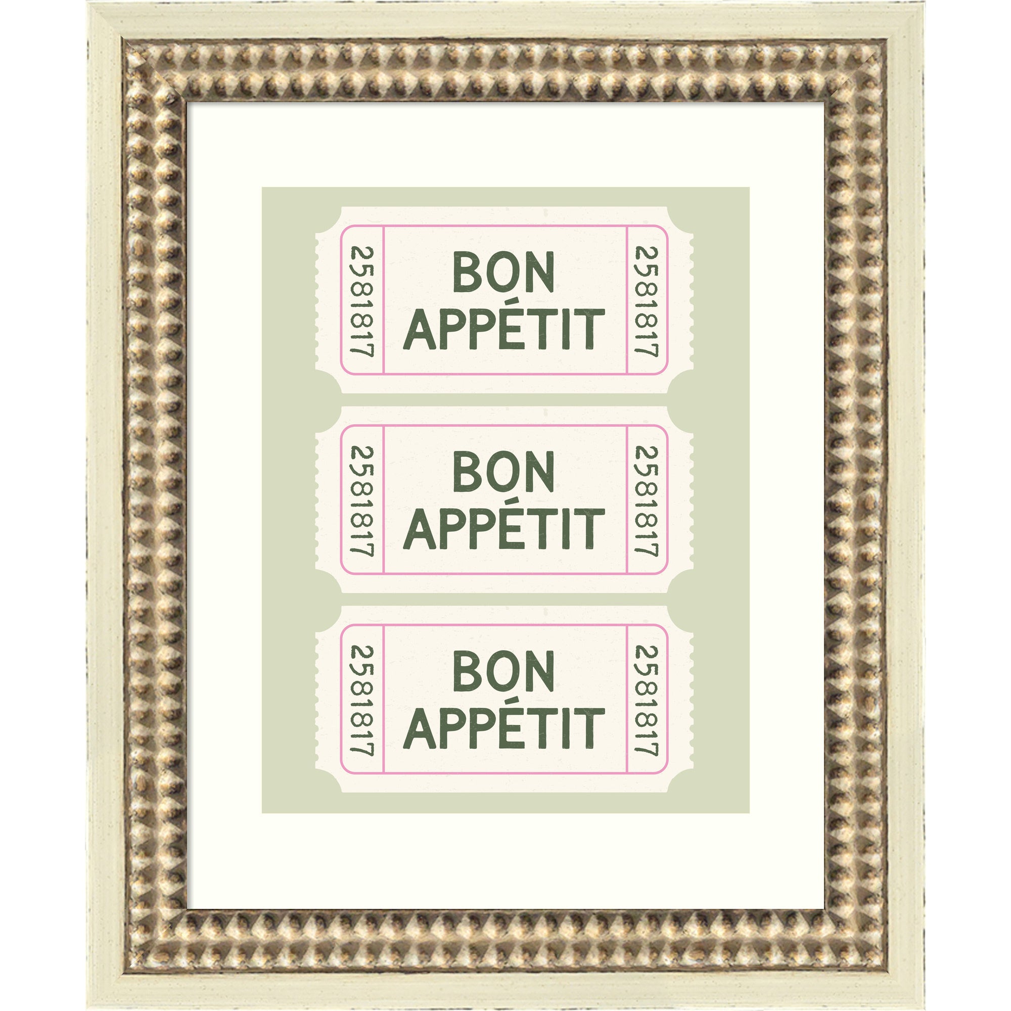 Framed Art 10x12 Castellan Distressed White 1