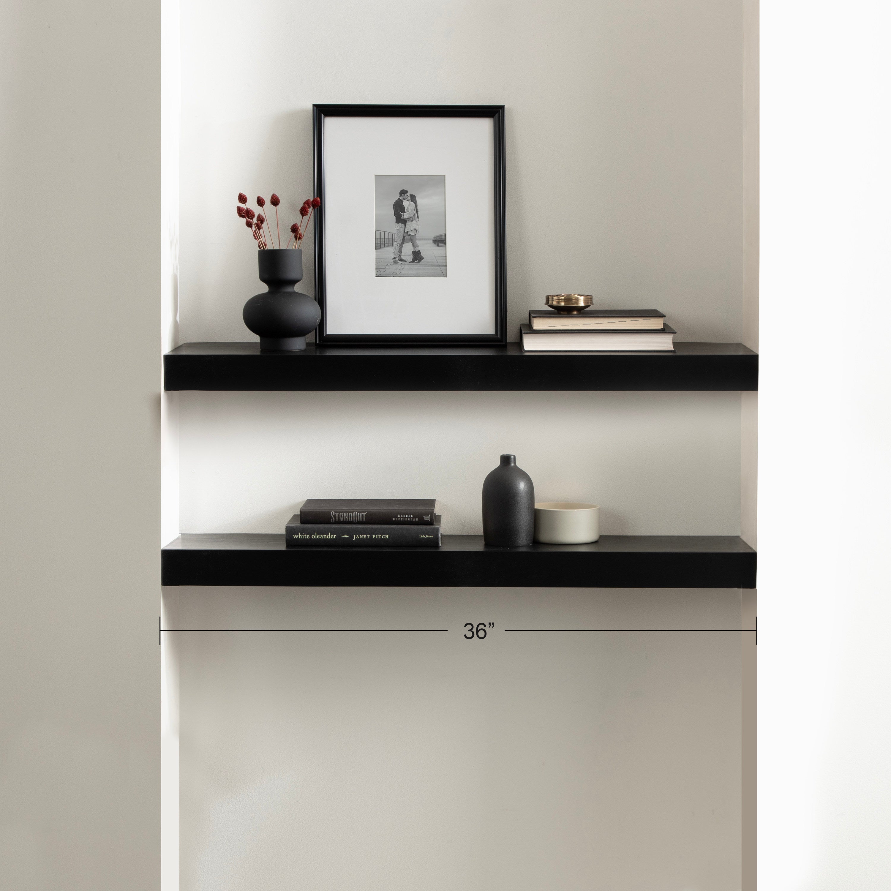 Floating Shelf 1 Piece 36 Inch Black 8
