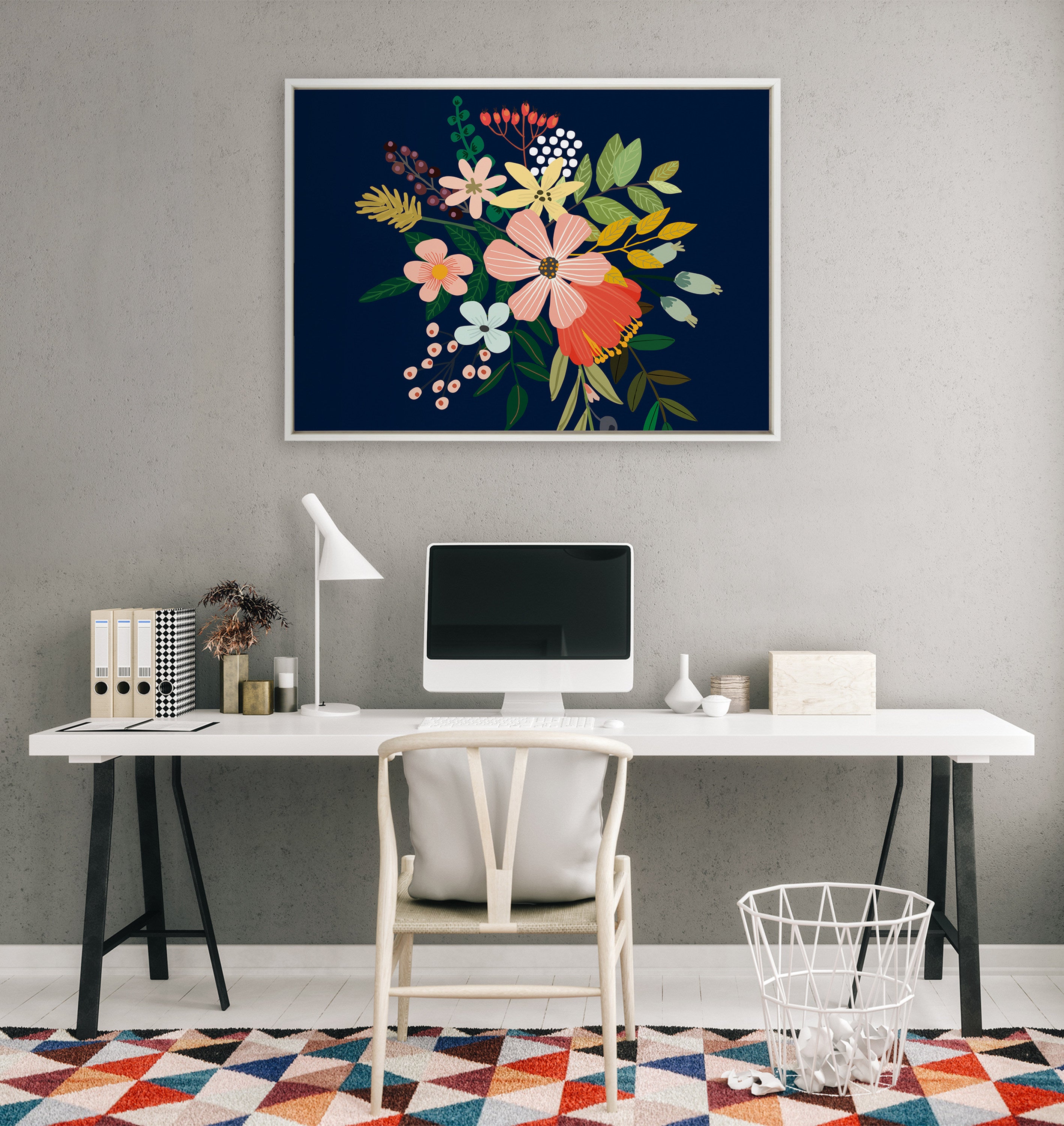 Sylvie Floralis C Framed Canvas by Mia Charro
