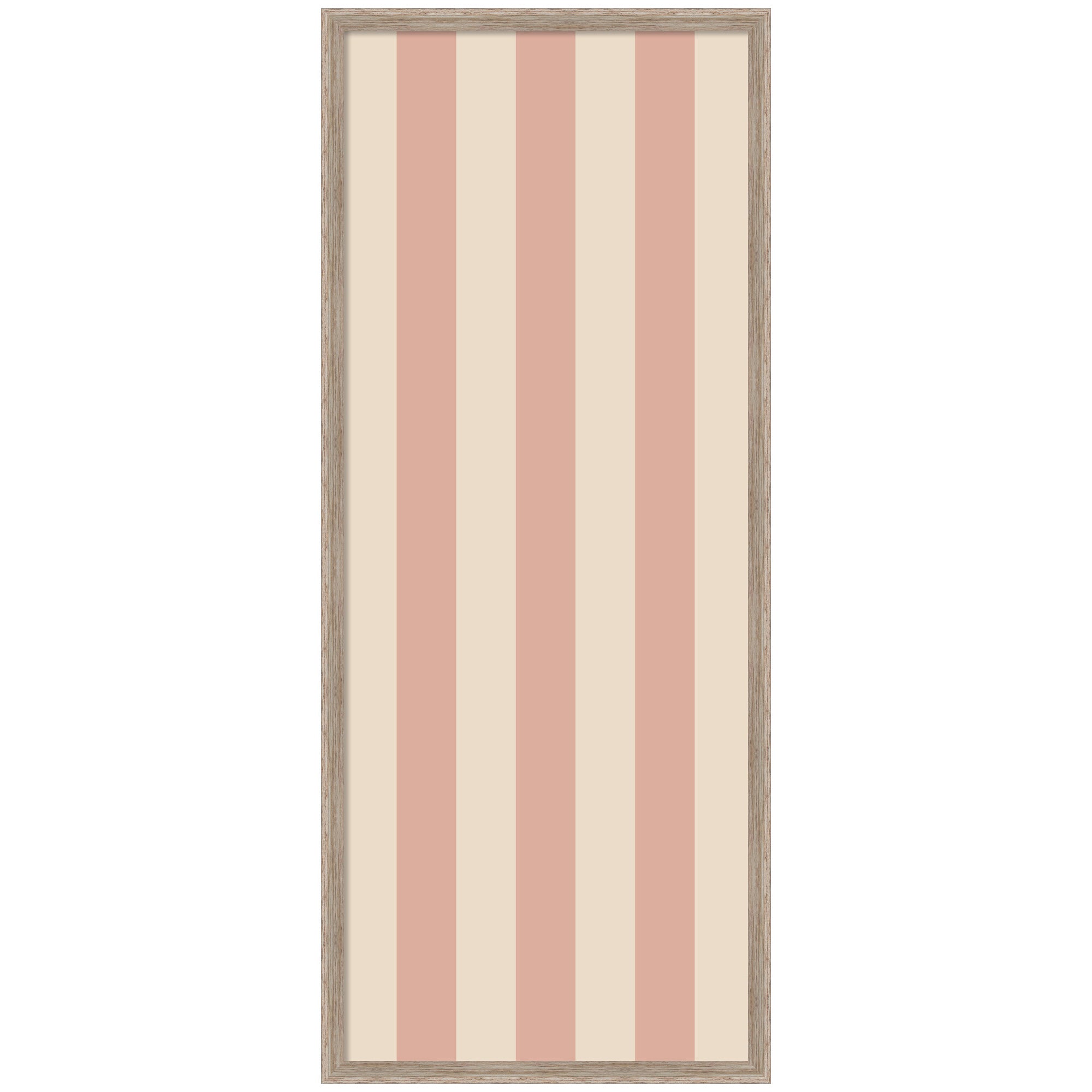 Framed Fabric Pinboard Wide Stripes Pink Wall Organization