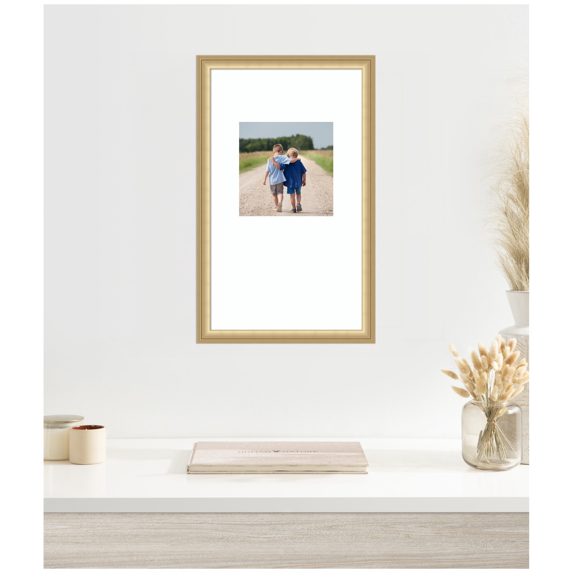 Wall Frame Florence Gold 13x22 matted to 8x8 5