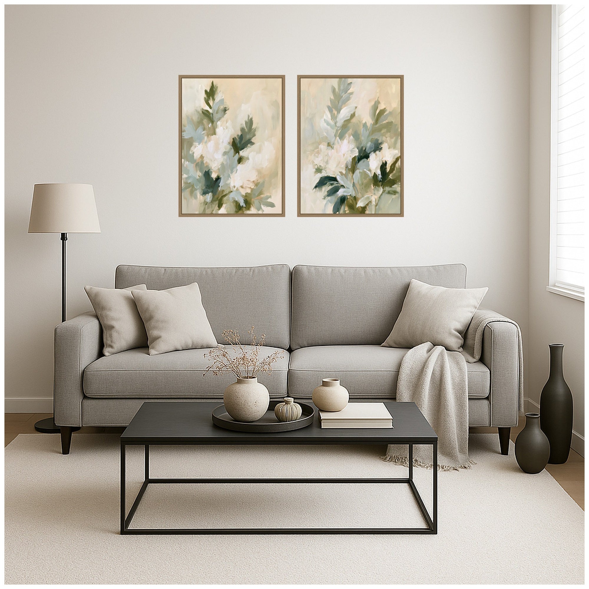 Framed Canvas Sylvie Dark Gold 2 Piece Set 18x24 6