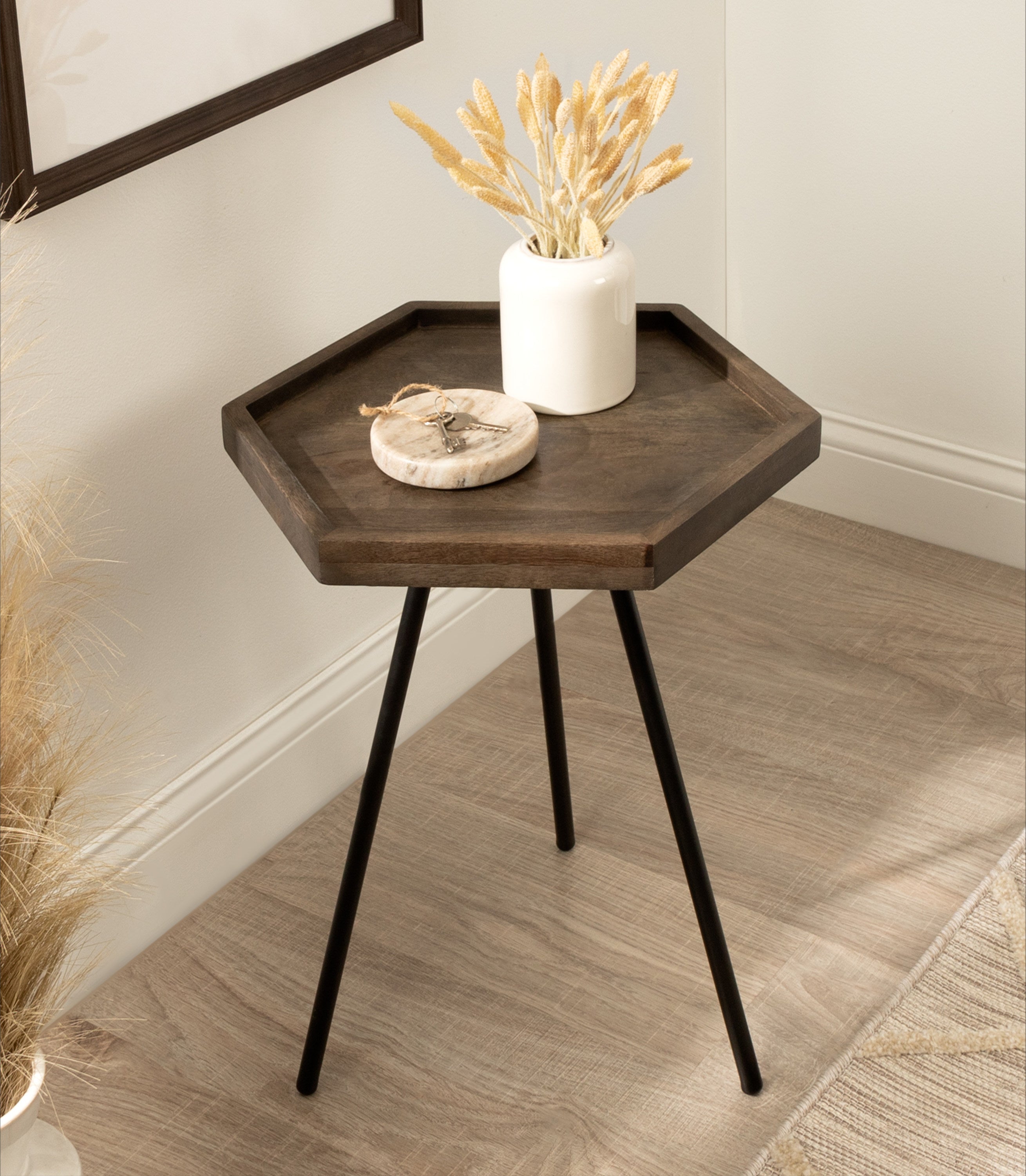 Side Table Gray Black 17x15x20 7