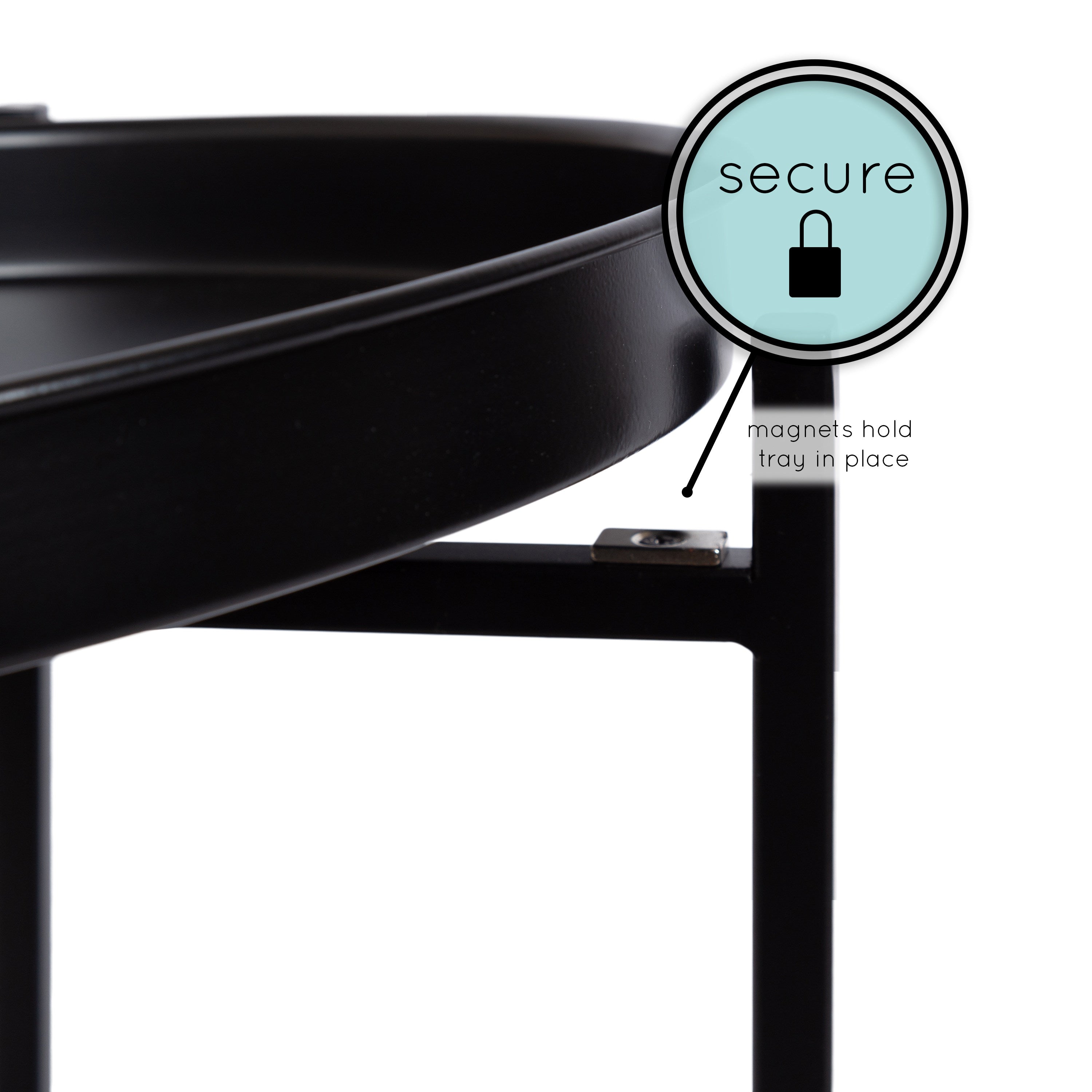 Side Table Black 16x16x26 5